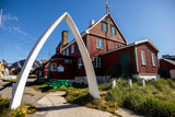 Entrance to Sisimiut Museum showcasing traditional Greenlandic architecture and Arctic design principles