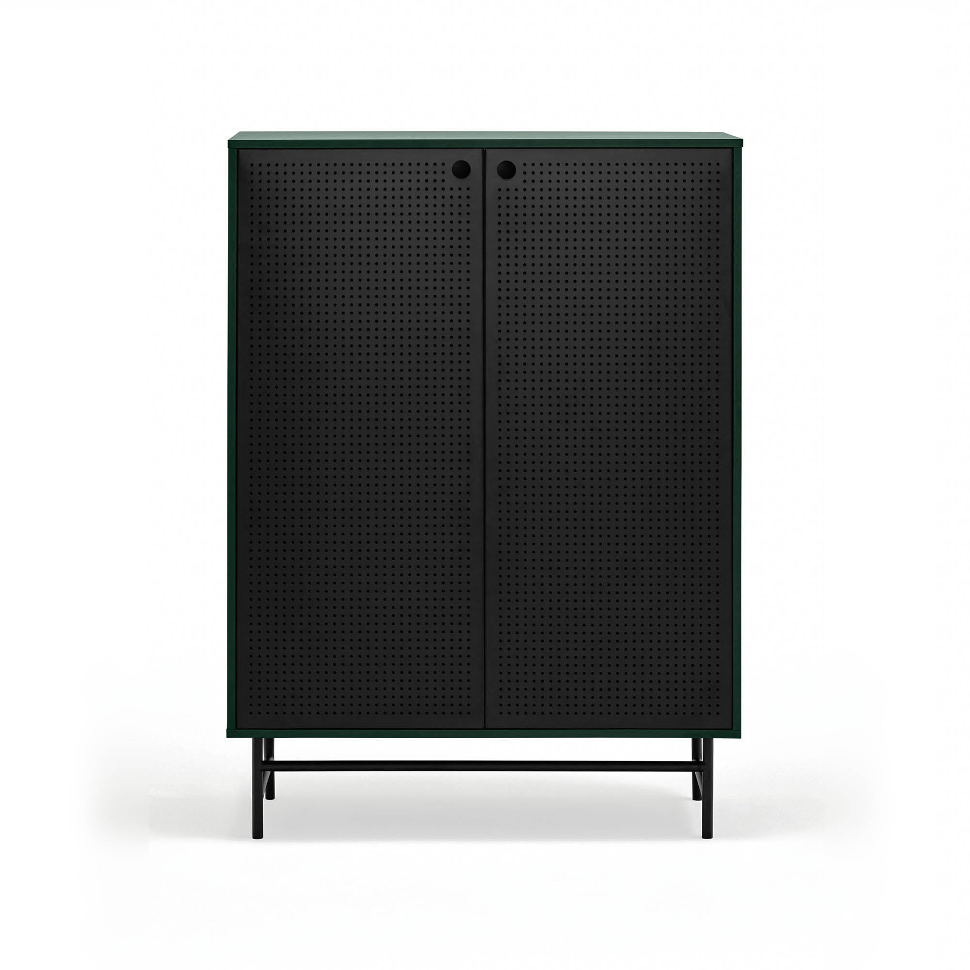 Occasional Cabinet Punto 2D/4Inner Drawers Black/D