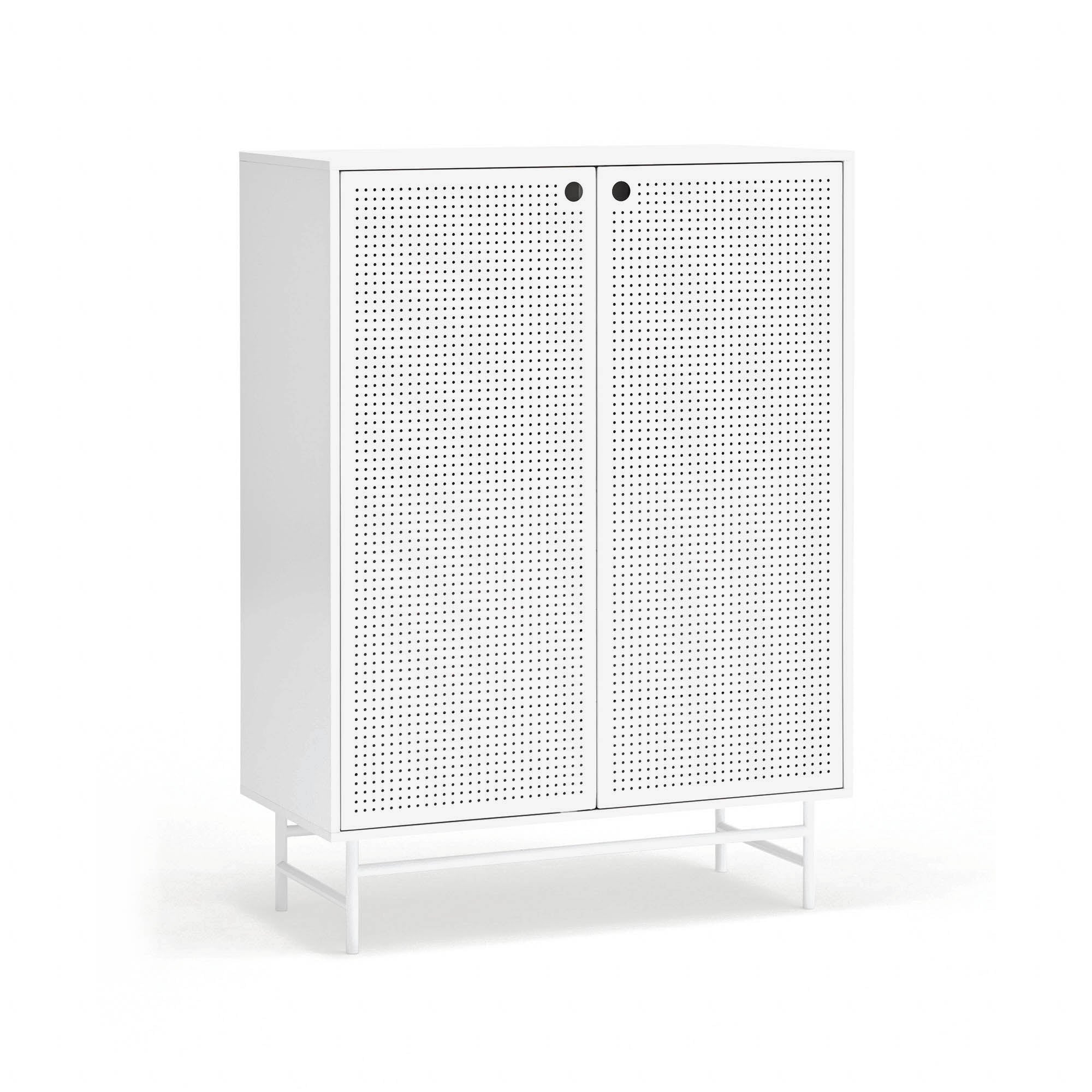 Occasional Cabinet Punto 2D/4Inner Drawers White