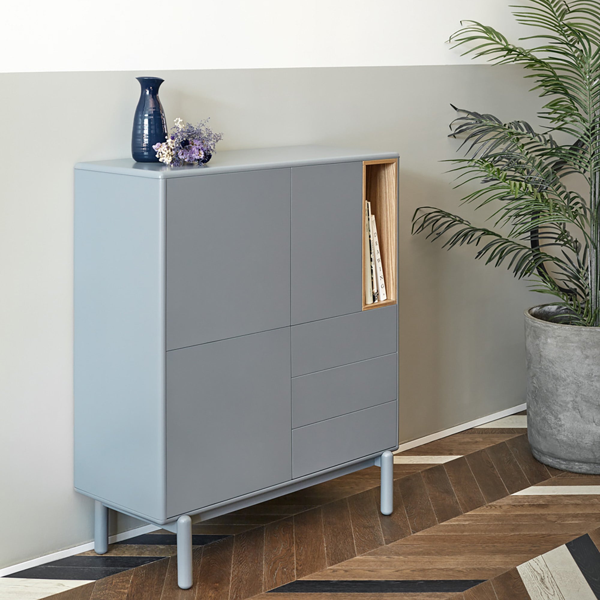 Occasional Cabinet Corvo 3D3Dr1H Pearl Grey