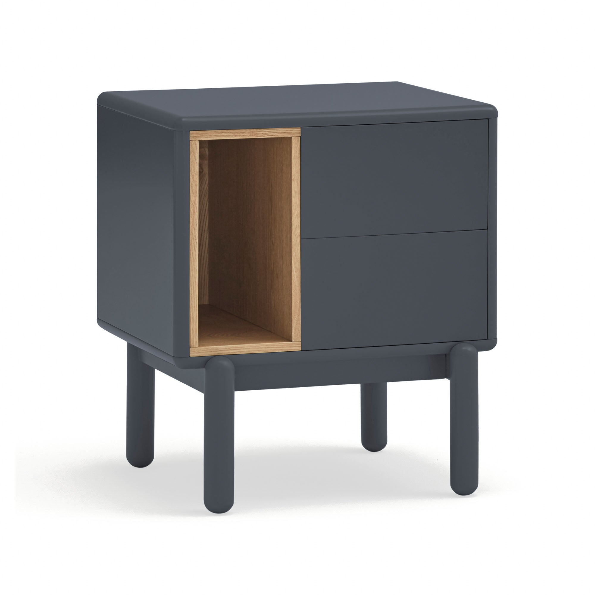 Bedside Table Corvo 2C1H Anthracite Gray