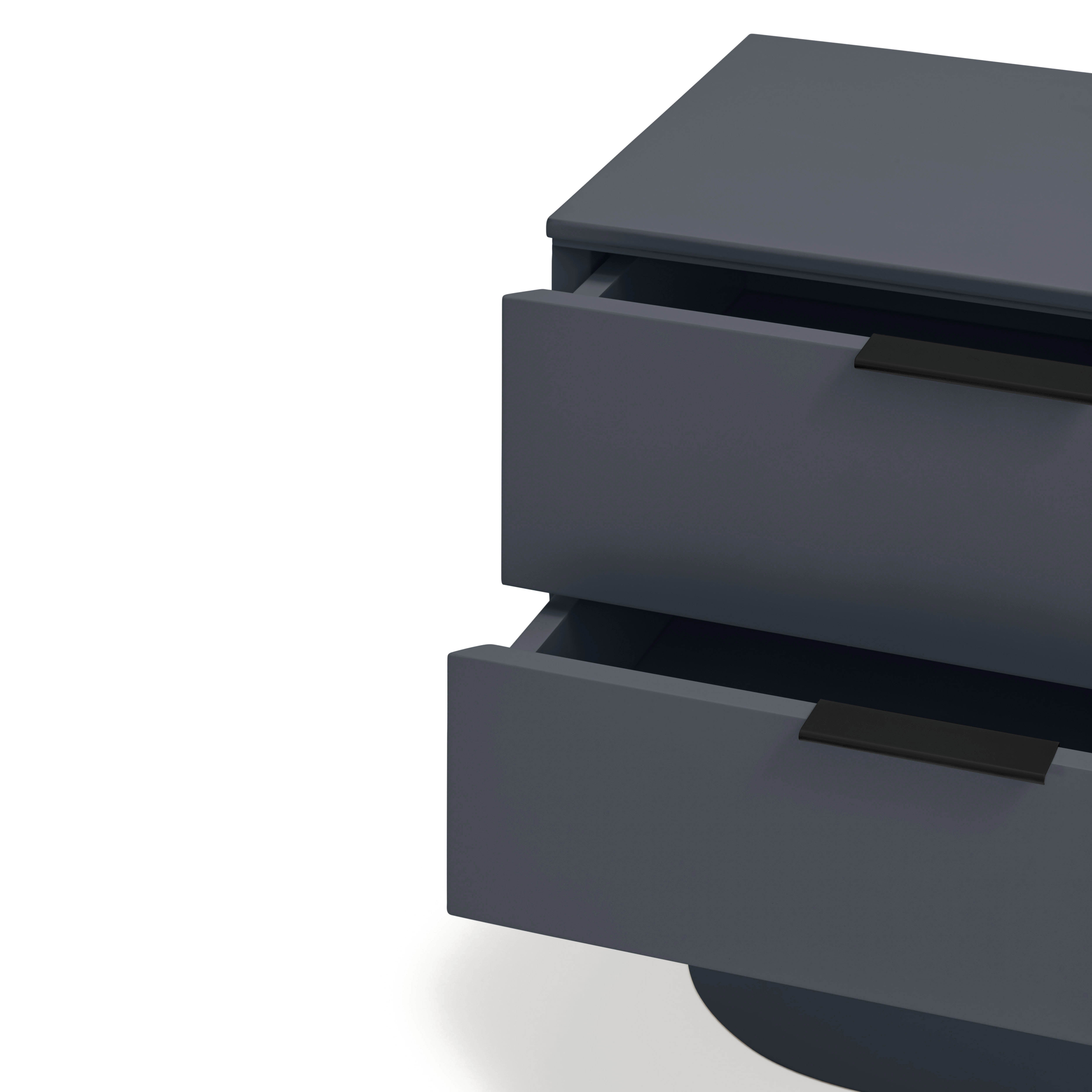 Bedside Table Totem 2Dr Anthracite Gray