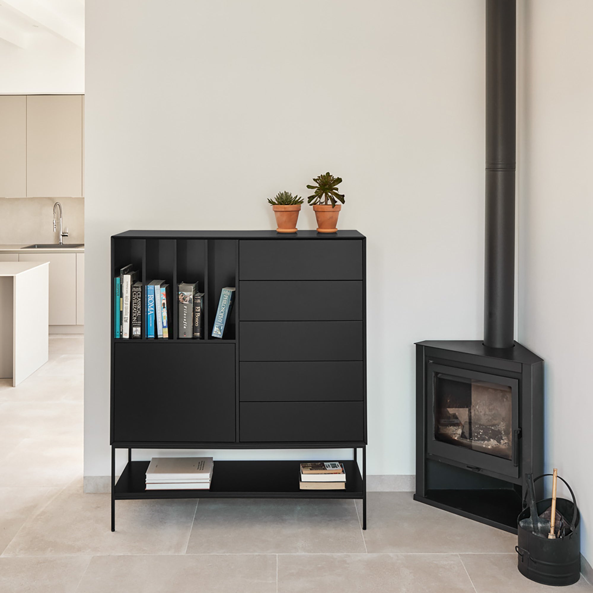 Occasional Cabinet Platt 2D4H5Dr 120Cm Black