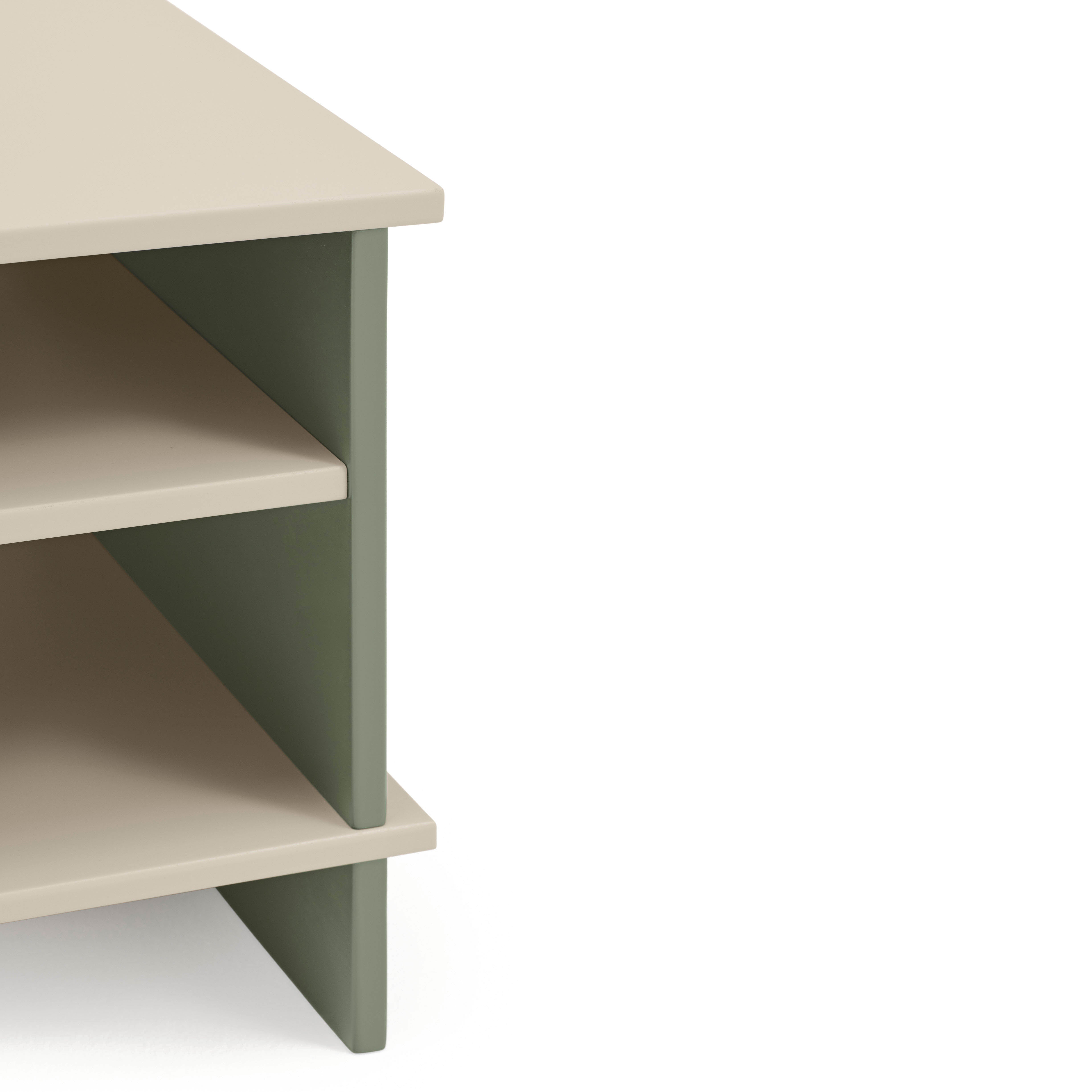 Bedside Table Inari 2 Shelves Sand/Green