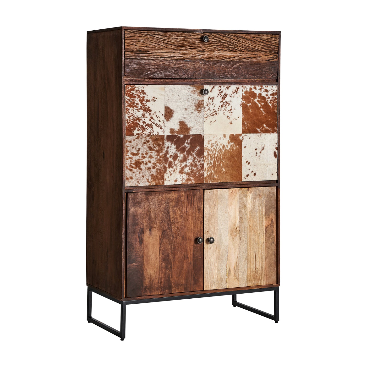 Texas Bar Cabinet - Nordic Style Recycled Mango Wood & Iron