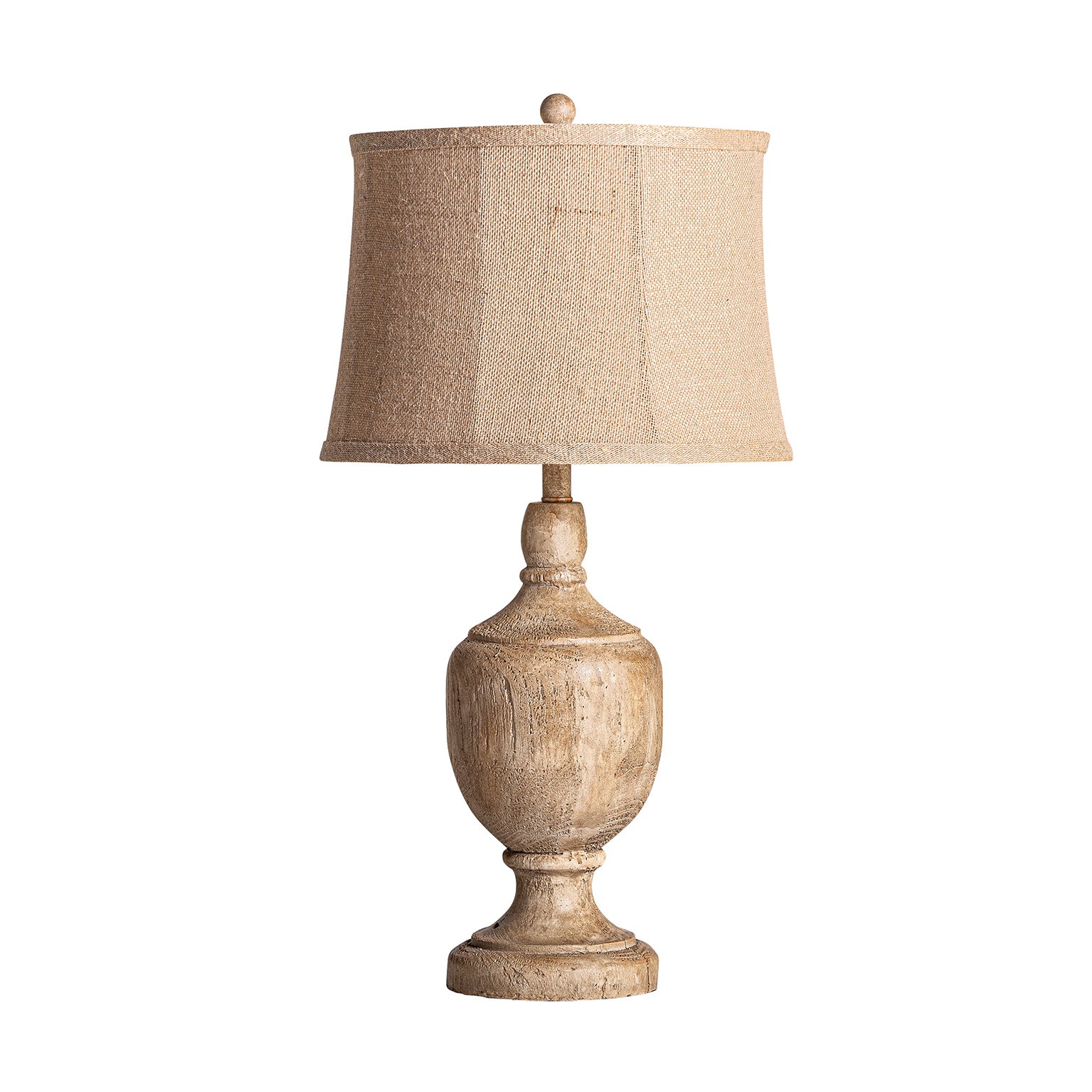 Provençal Table Lamp - Brown Resin with Natural Jute Shade