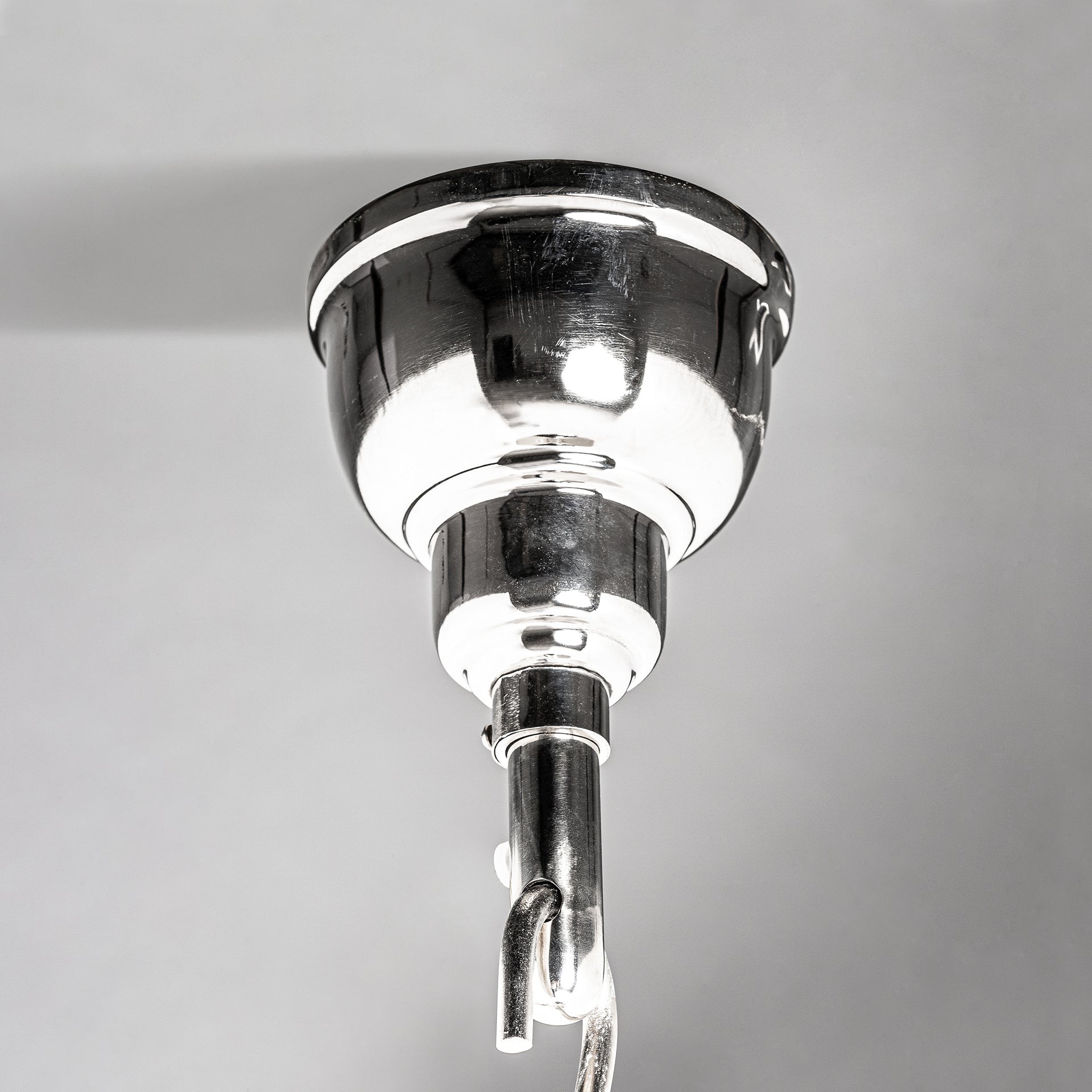 Contemporary Silver Ceiling Lamp - Iron with Metallic Finish