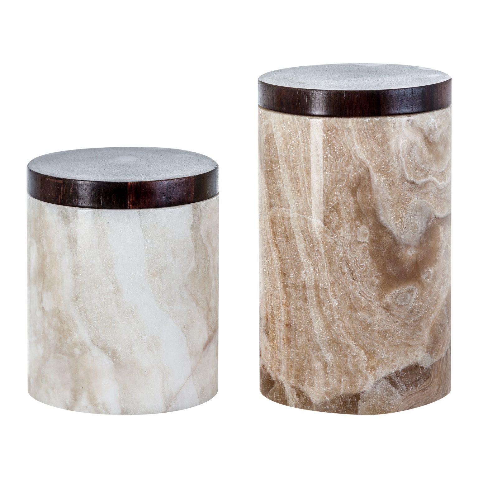 Daily Colonial Onyx Box Set - Brown Stone Storage (Set of 2)