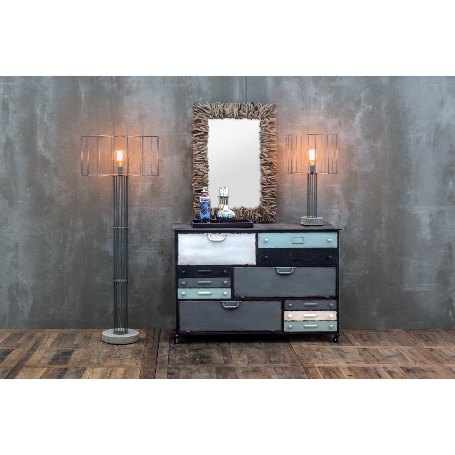 Varverg Ethnic Mirror - Tropical Wood Round Mirror Brown