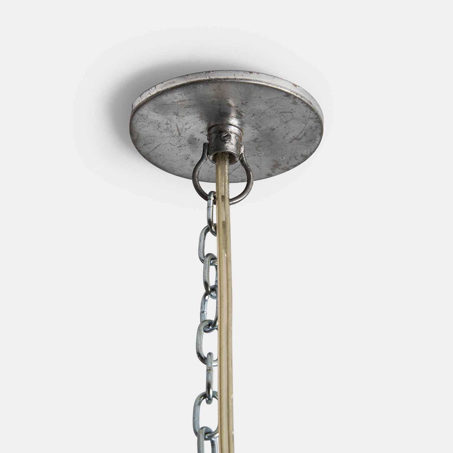 Ethnic Ceiling Lamp - Brown Rattan with Iron Accents