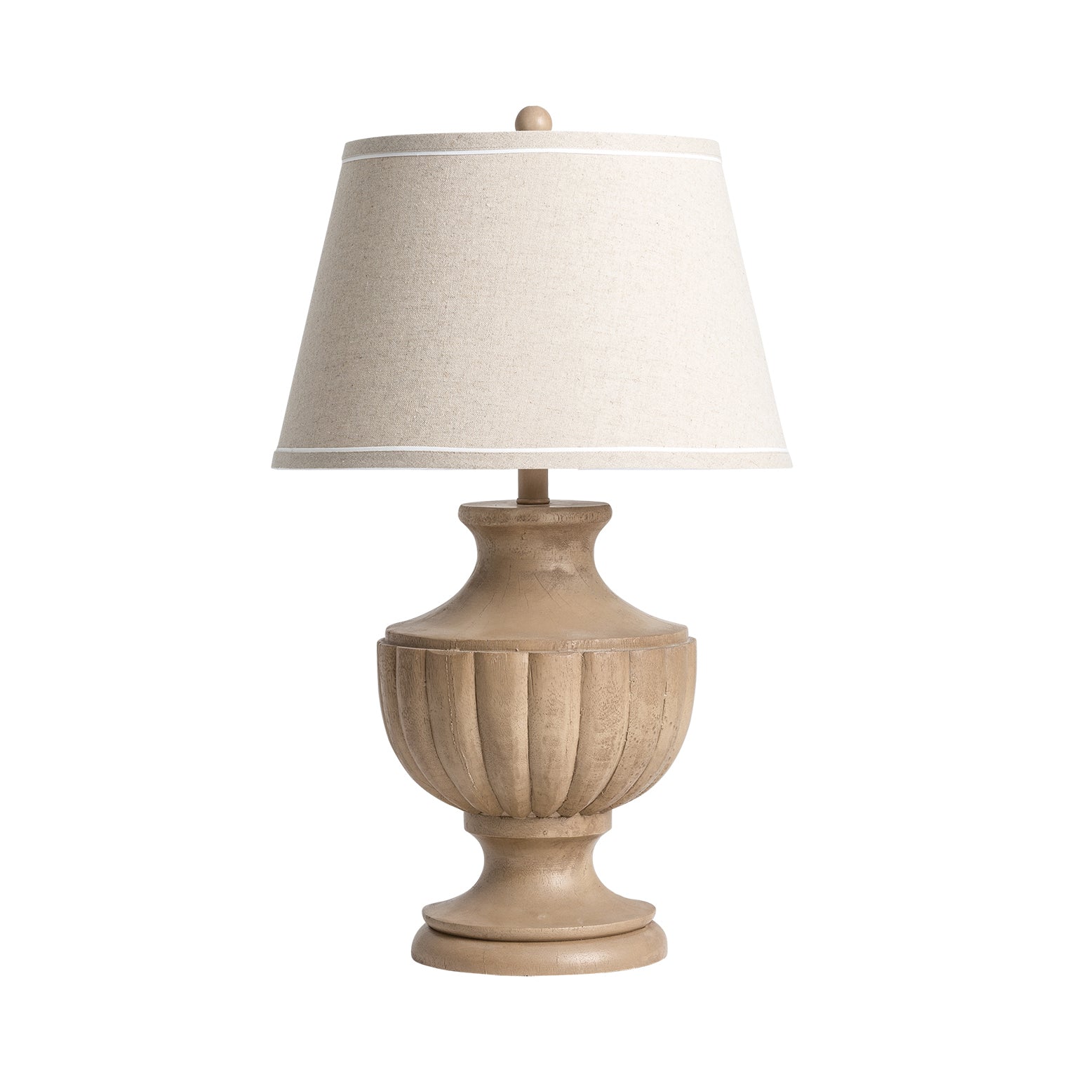 Provençal Table Lamp - Brown Resin with Linen Shade