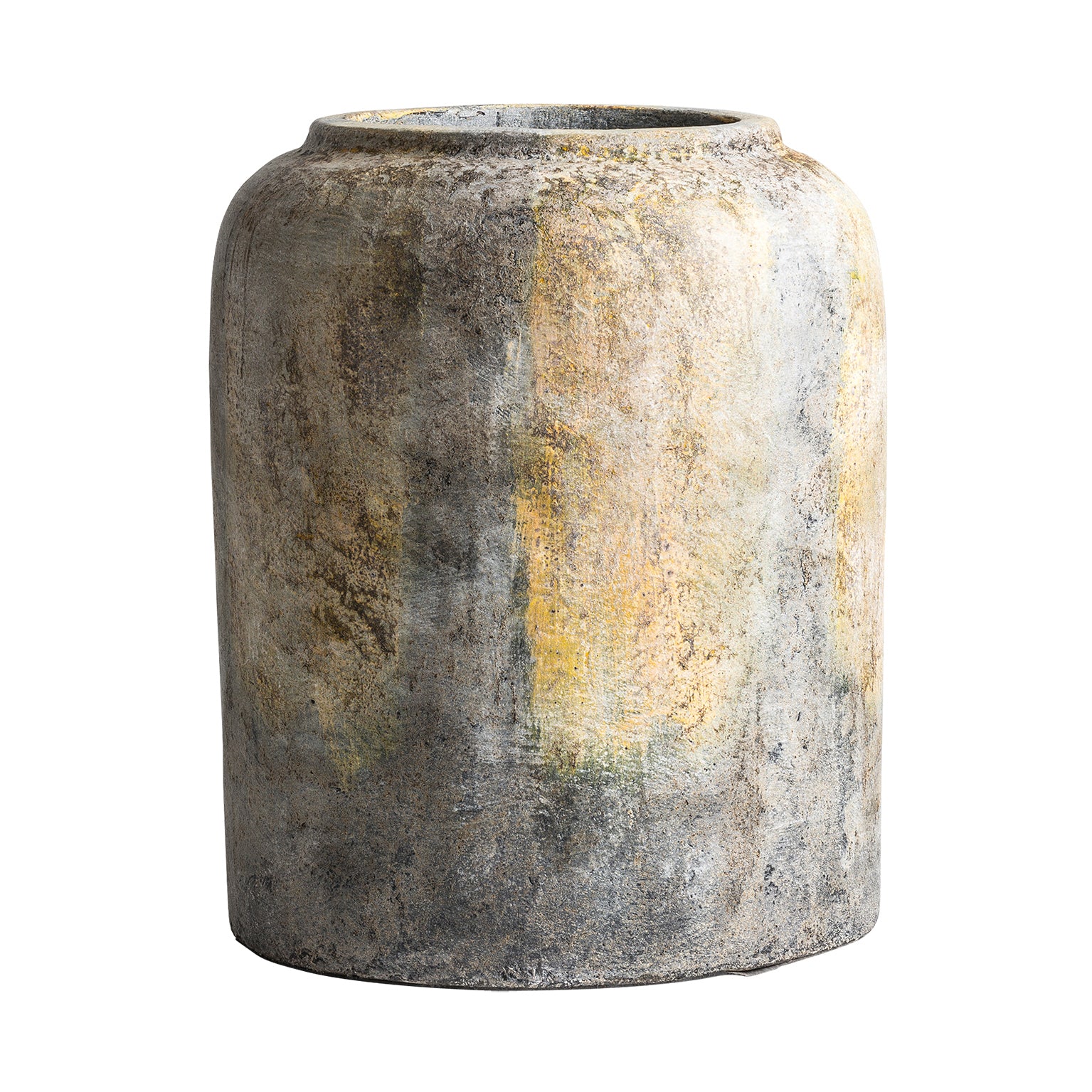 Gry Ethnic Terracotta Plant Pot - Large Grey Planter