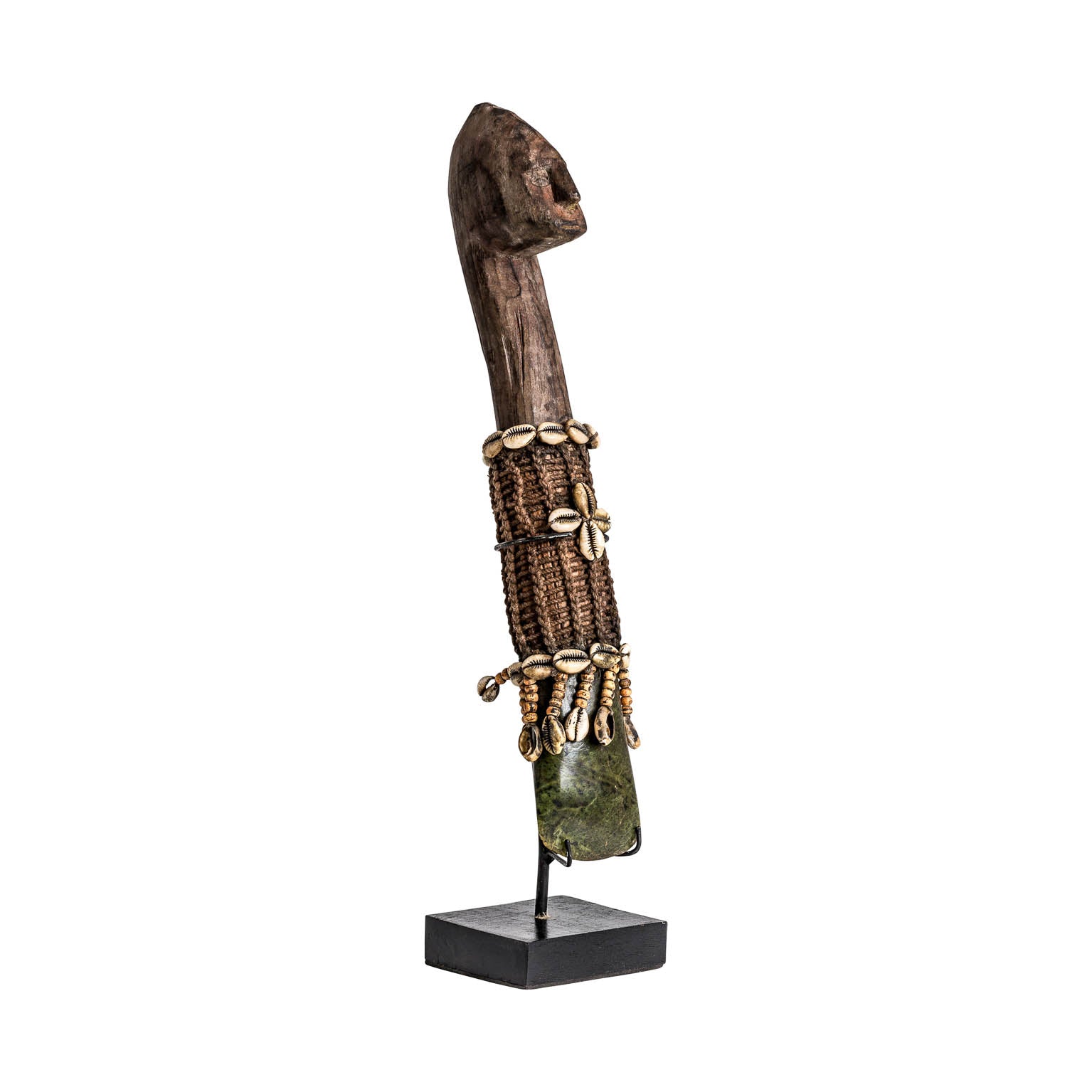 Ethnic Tropical Wood Decorative Figure - Chocolate Brown Distressed Finish