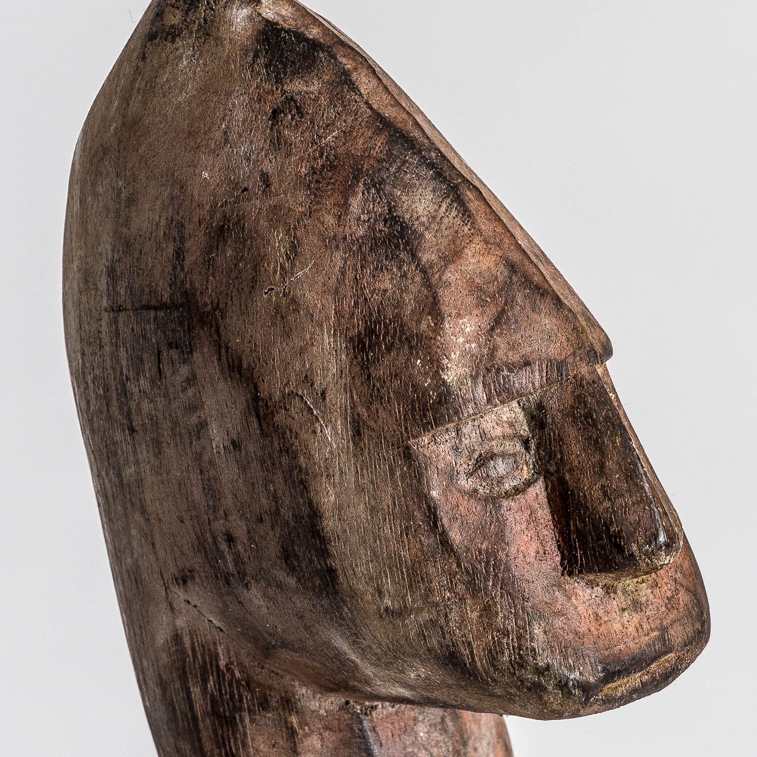 Ethnic Tropical Wood Decorative Figure - Chocolate Brown Distressed Finish
