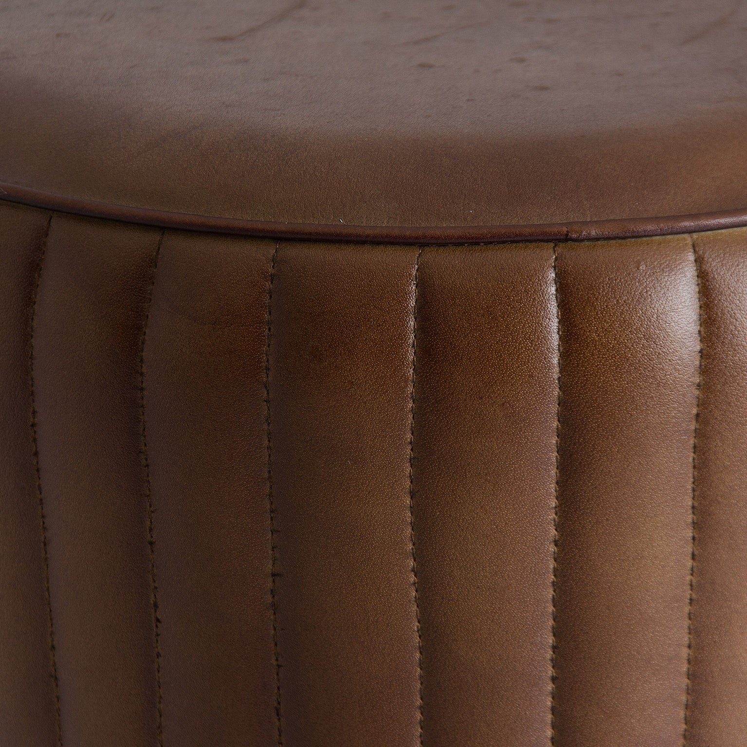 Seney Vintage Industrial Bar Stool - Brown Iron & Leather