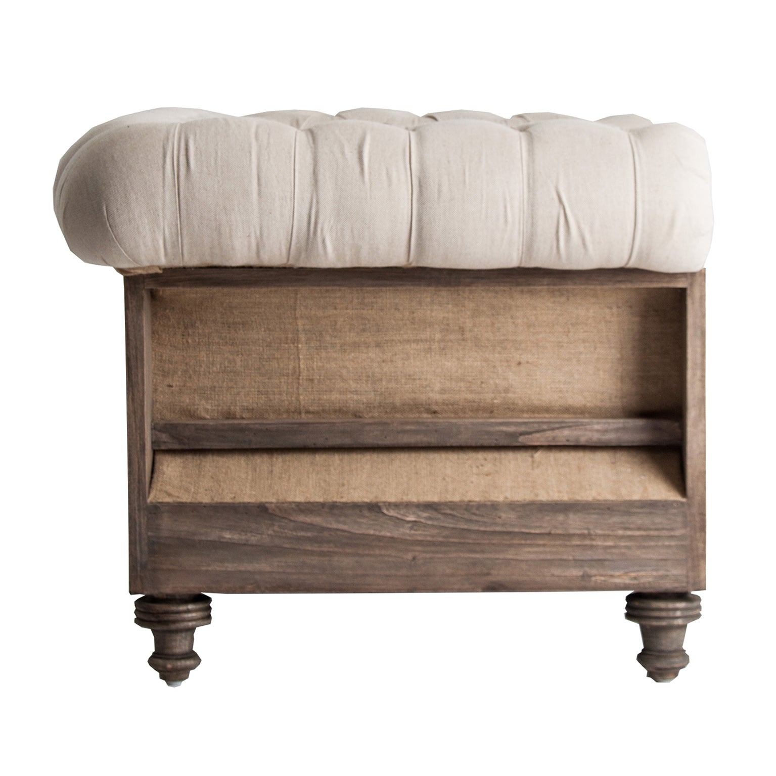 Gore Vintage Armchair – Tropical Wood & Beige Polyester