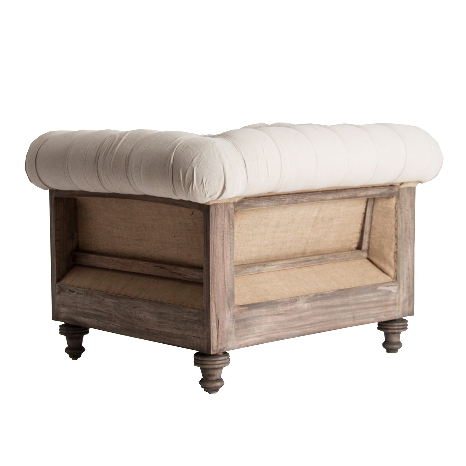 Gore Vintage Armchair – Tropical Wood & Beige Polyester