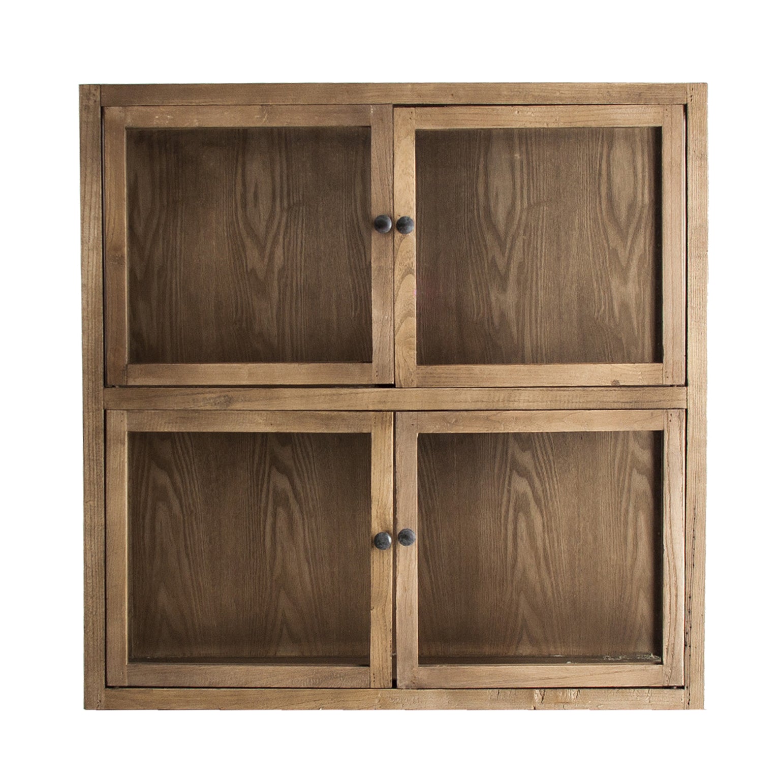 Bern Modular Display Cabinet - Elm Wood & Glass Storage
