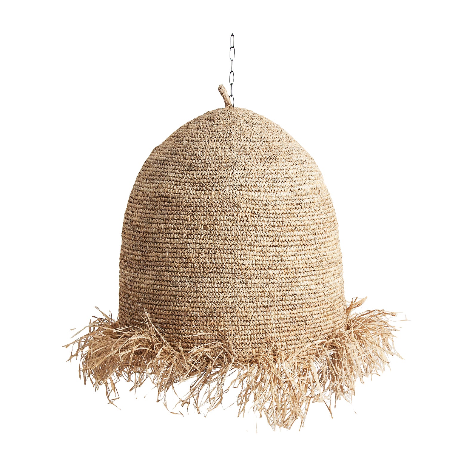 Contemporary Natural Fiber Ceiling Lamp - Brown Woven Light