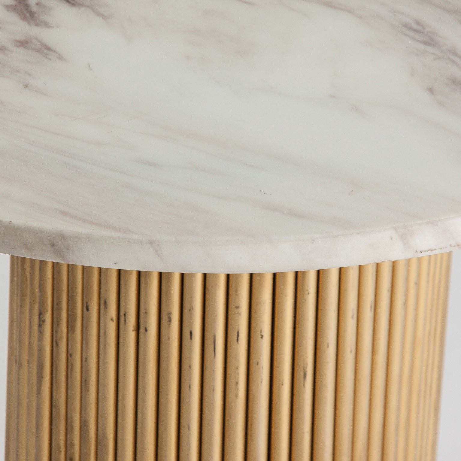 Coen Side Table – Contemporary Steel & Marble Accent