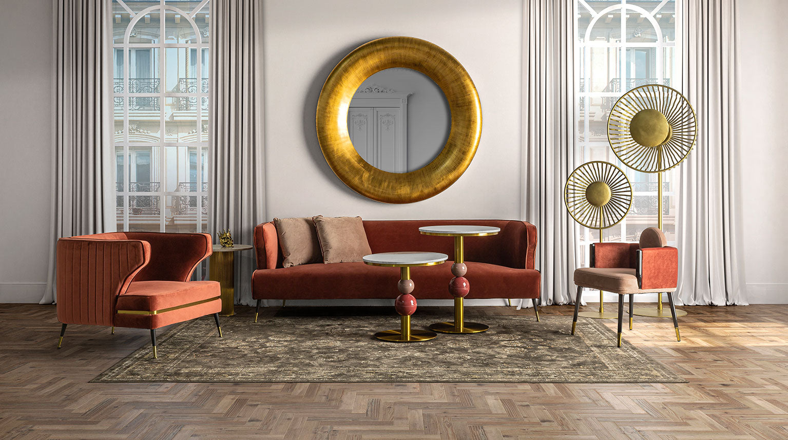 Coen Side Table – Contemporary Steel & Marble Accent