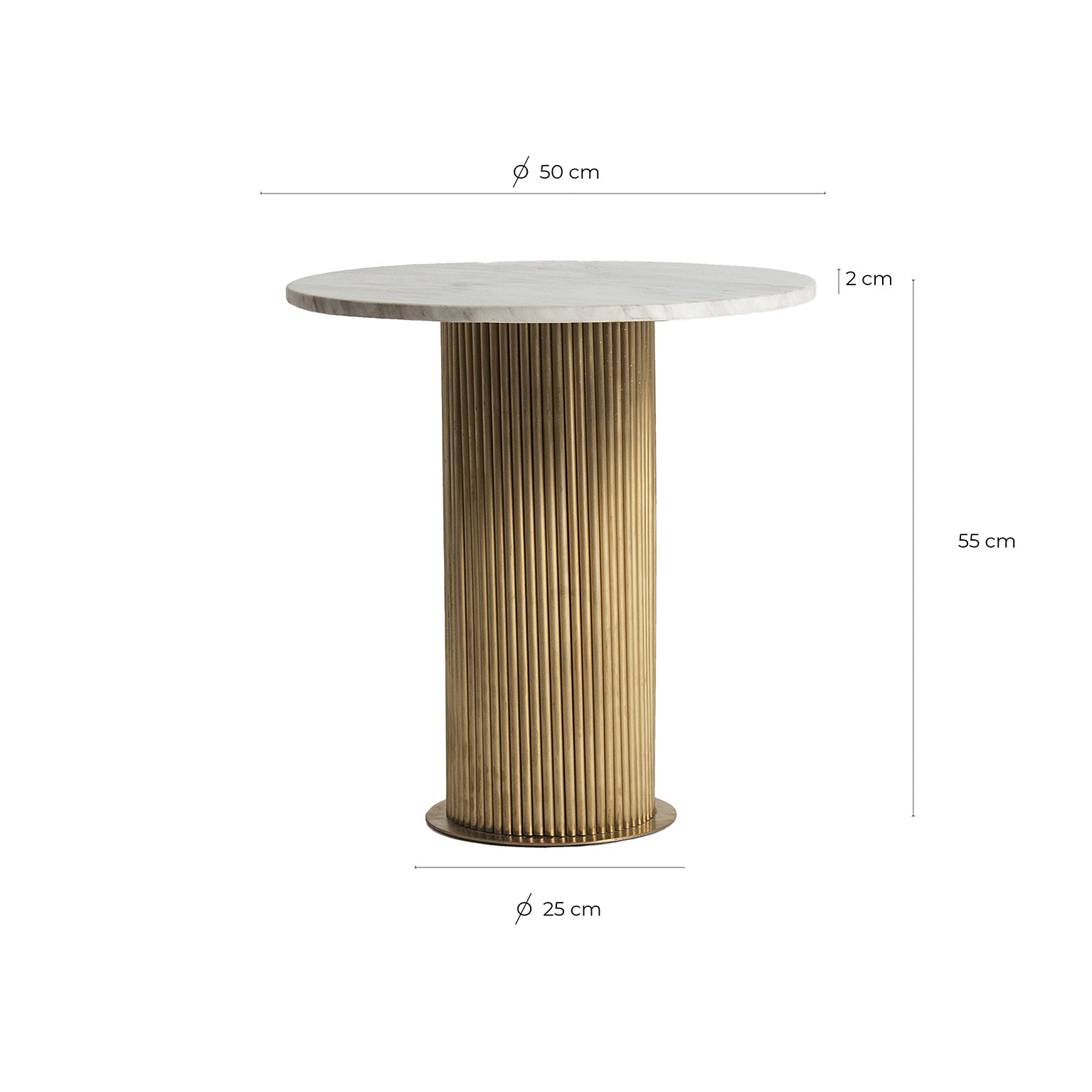 Coen Side Table – Contemporary Steel & Marble Accent