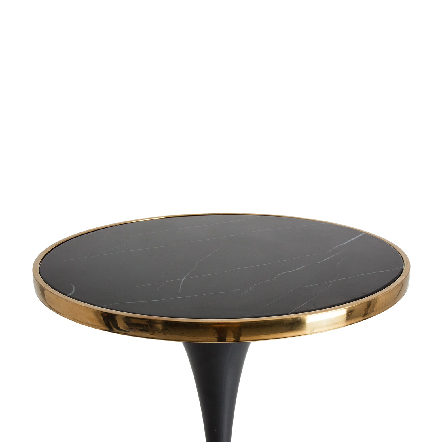 THAN Art Deco Bar Table - Black Iron & Gold Marble