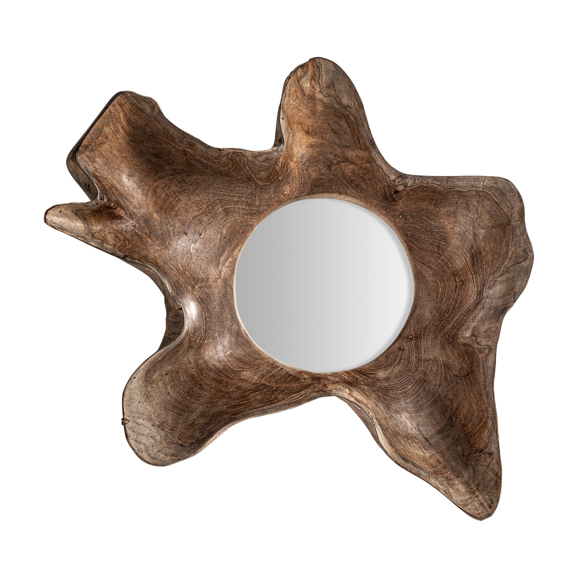 Urama Ethnic Suar Wood Mirror - Brown Distressed Finish