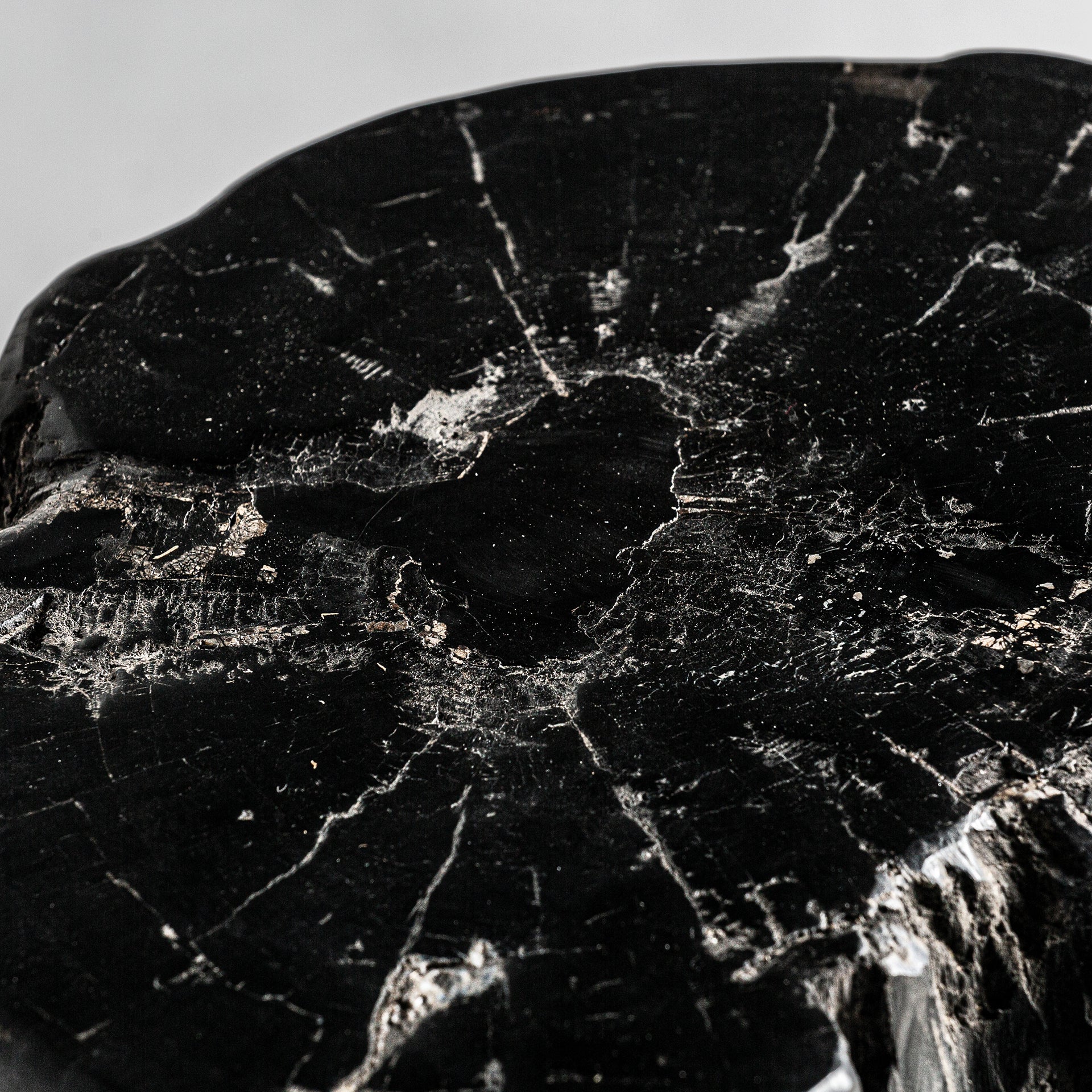 Telti Ethnic Side Table - Brown Petrified Wood Distressed
