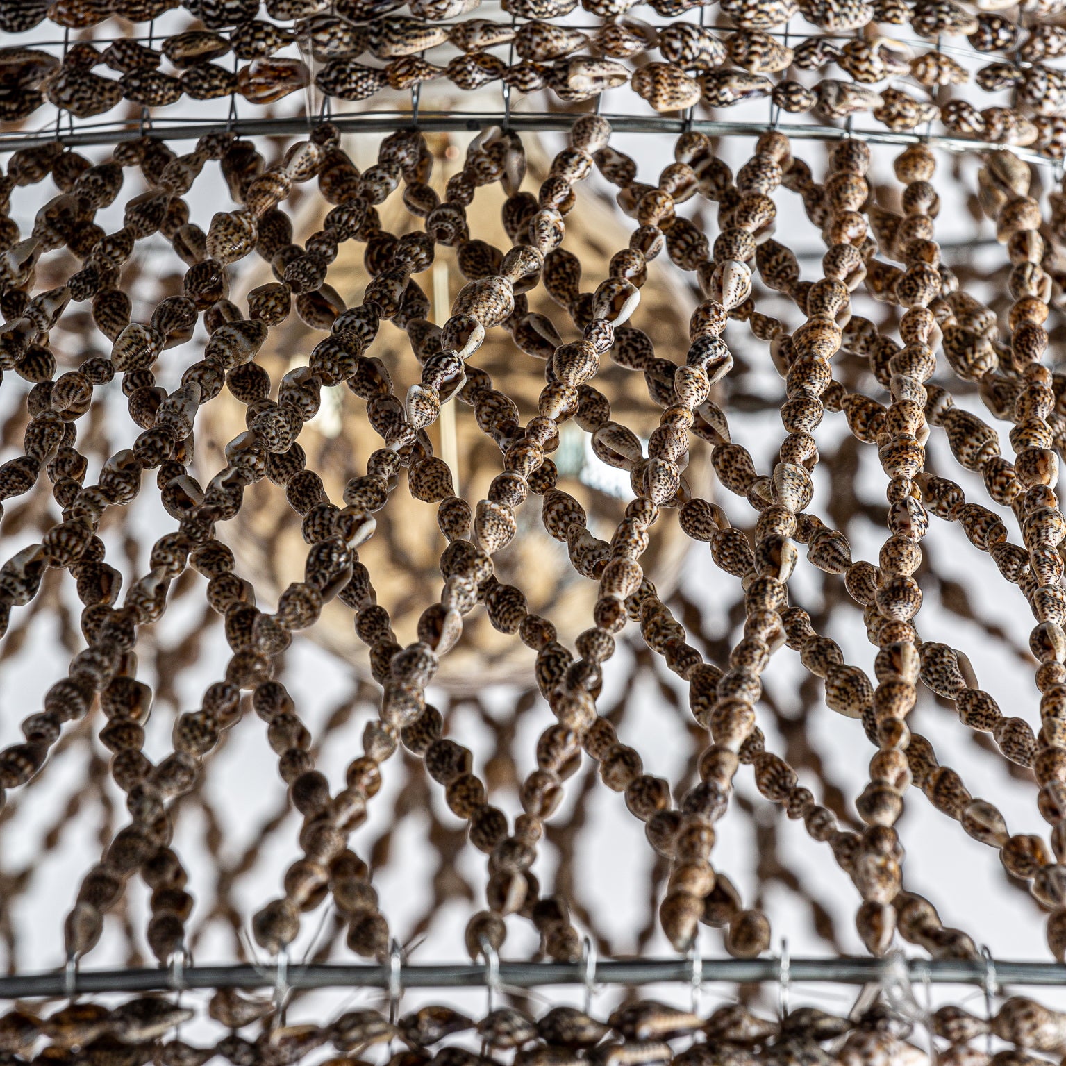 Contemporary Shell Ceiling Lamp - Brown Handmade Foldable