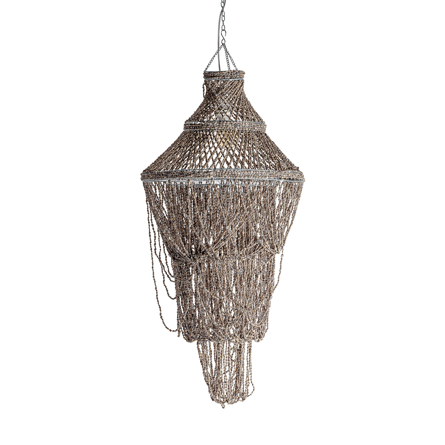 Contemporary Shell Ceiling Lamp - Brown Handmade Foldable