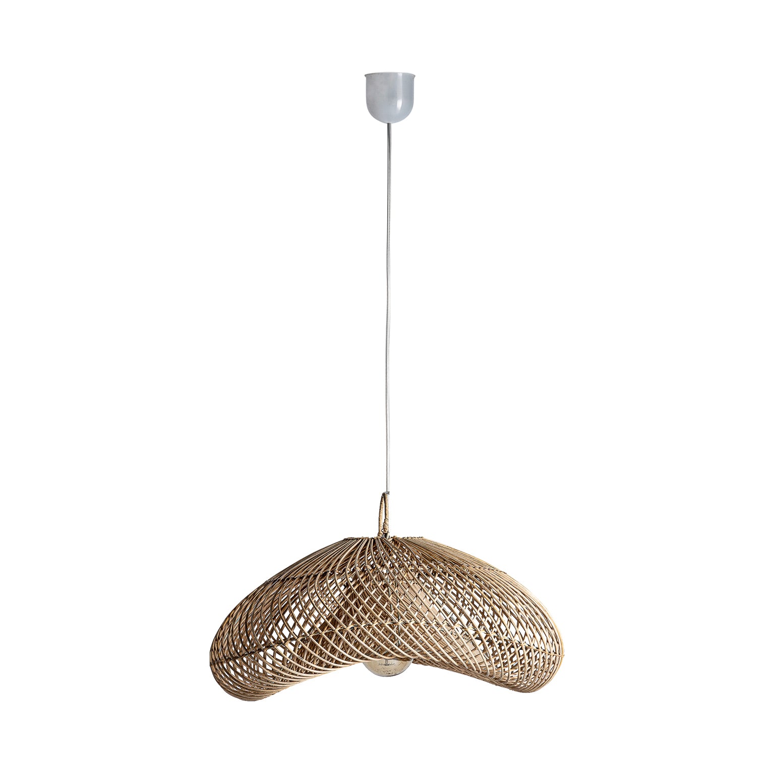 Brown Rattan Ceiling Lamp - Contemporary Style