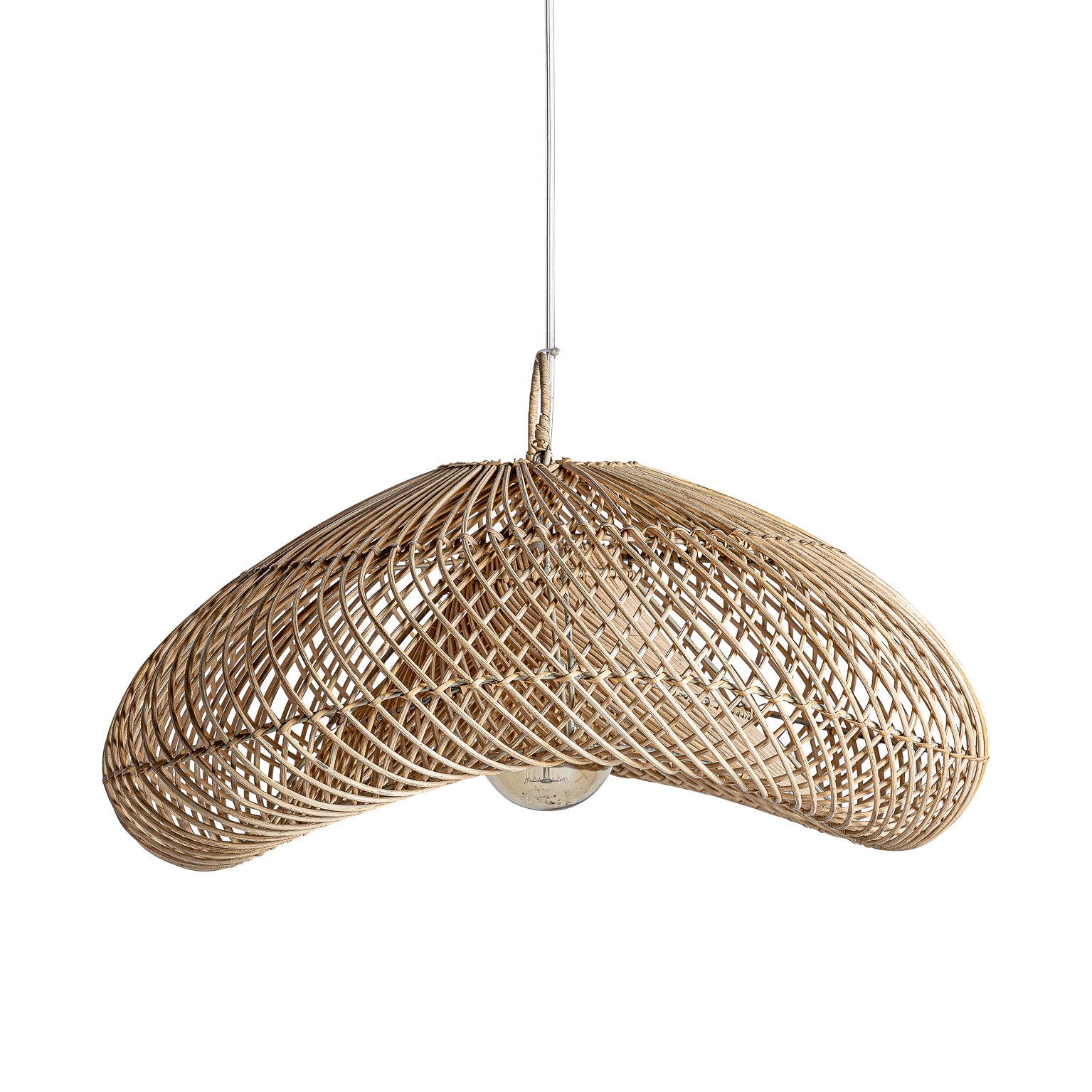 Brown Rattan Ceiling Lamp - Contemporary Style