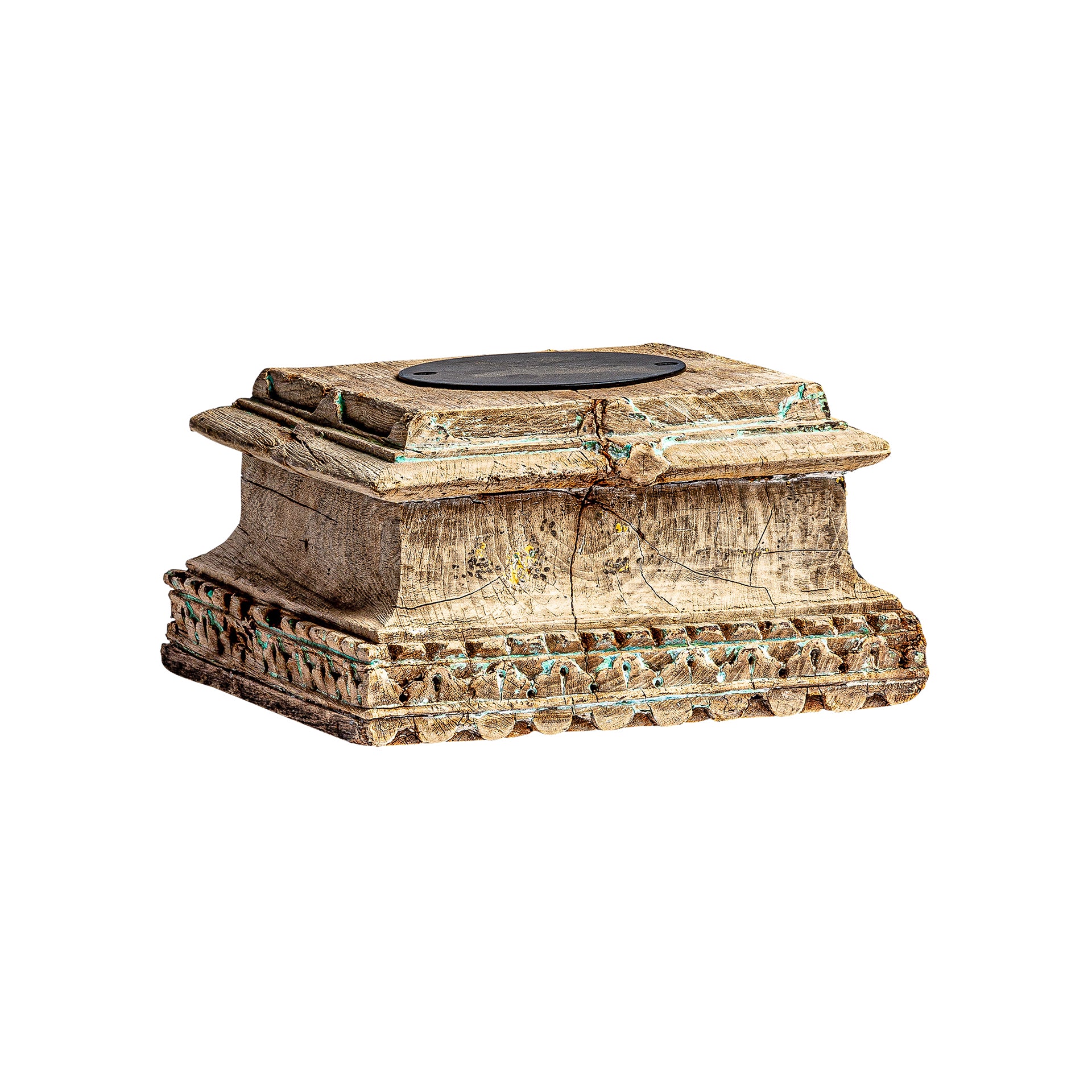 Dhobley Teak Wood Candle Holder - Ethnic Carved Design