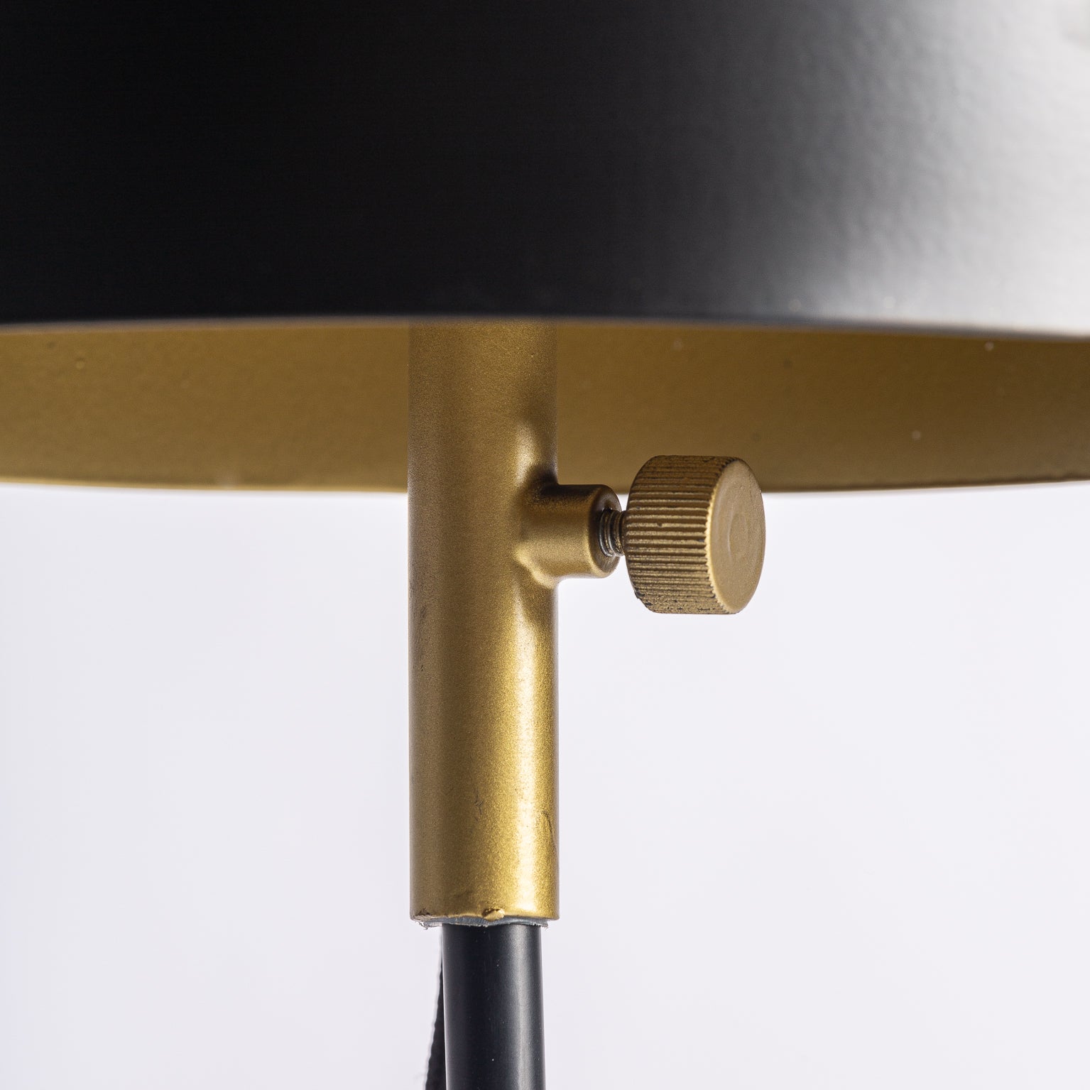 Art Deco Table Lamp — Black Iron & Gold Brass