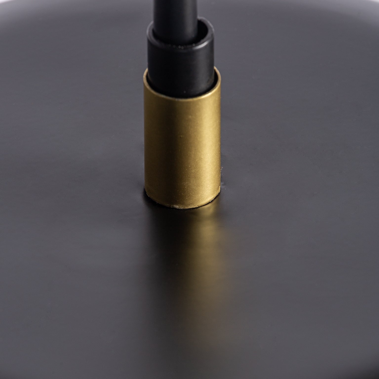 Art Deco Table Lamp — Black Iron & Gold Brass