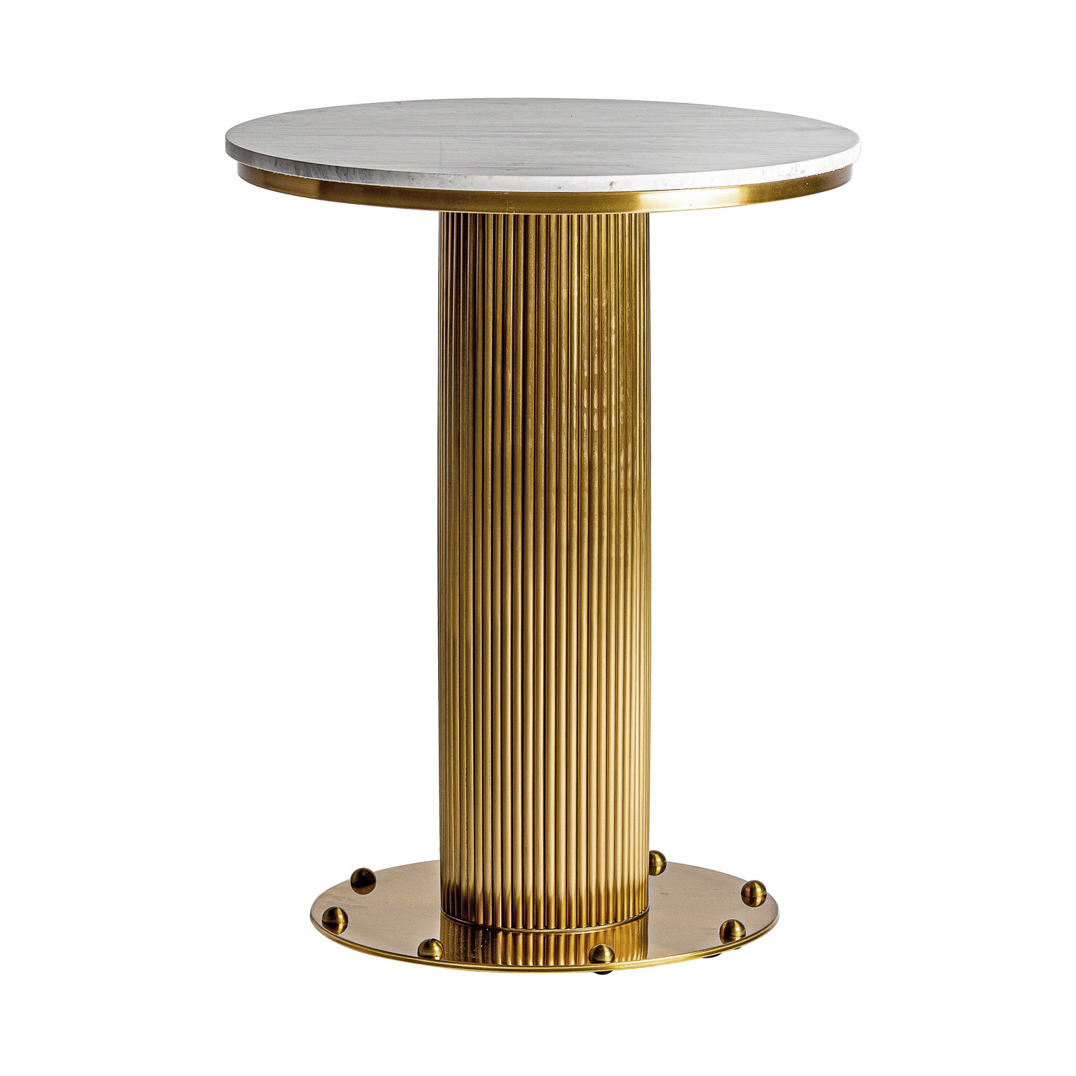 Dolny Art Deco Bar Table - White Marble & Gold Steel Detachable