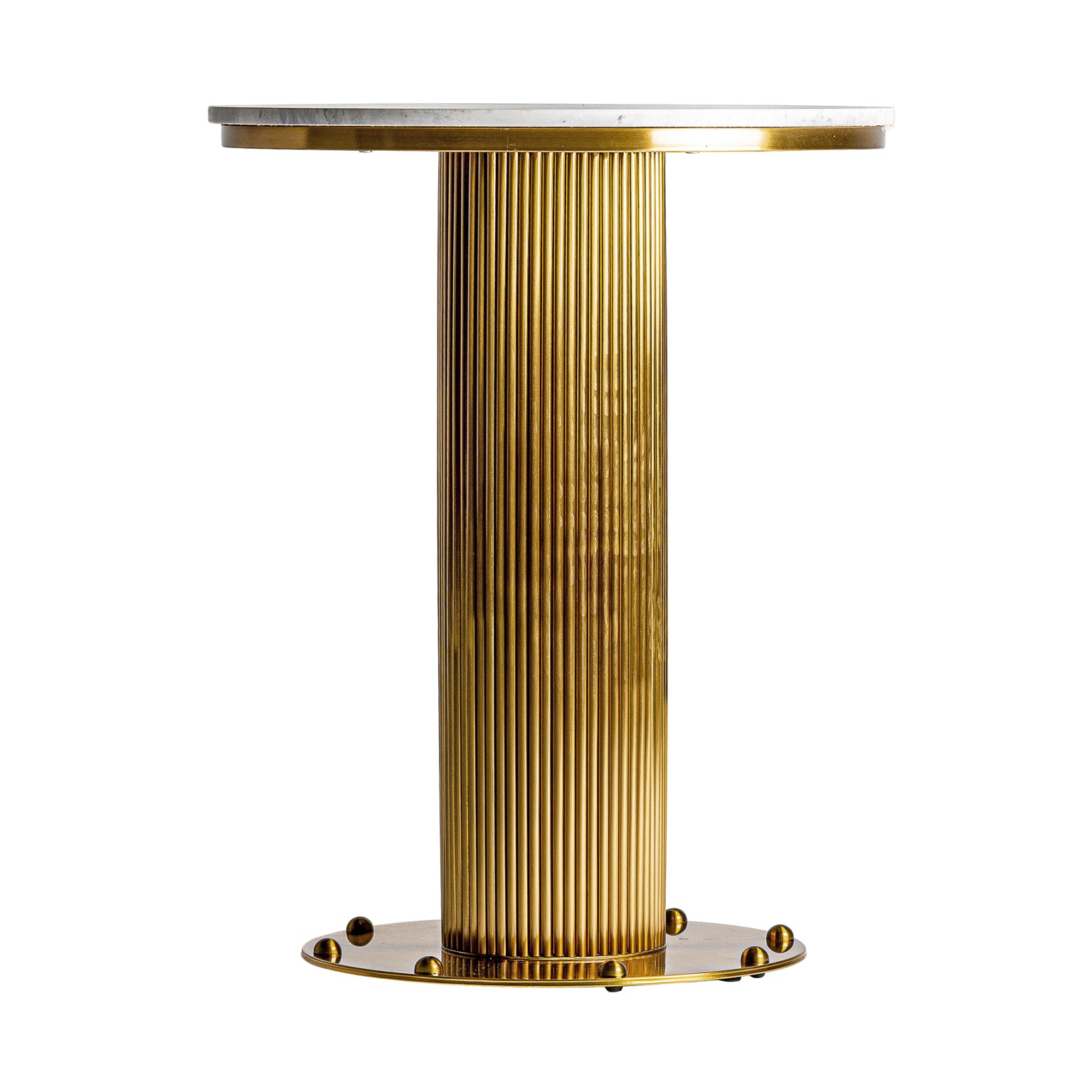 Dolny Art Deco Bar Table - White Marble & Gold Steel Detachable