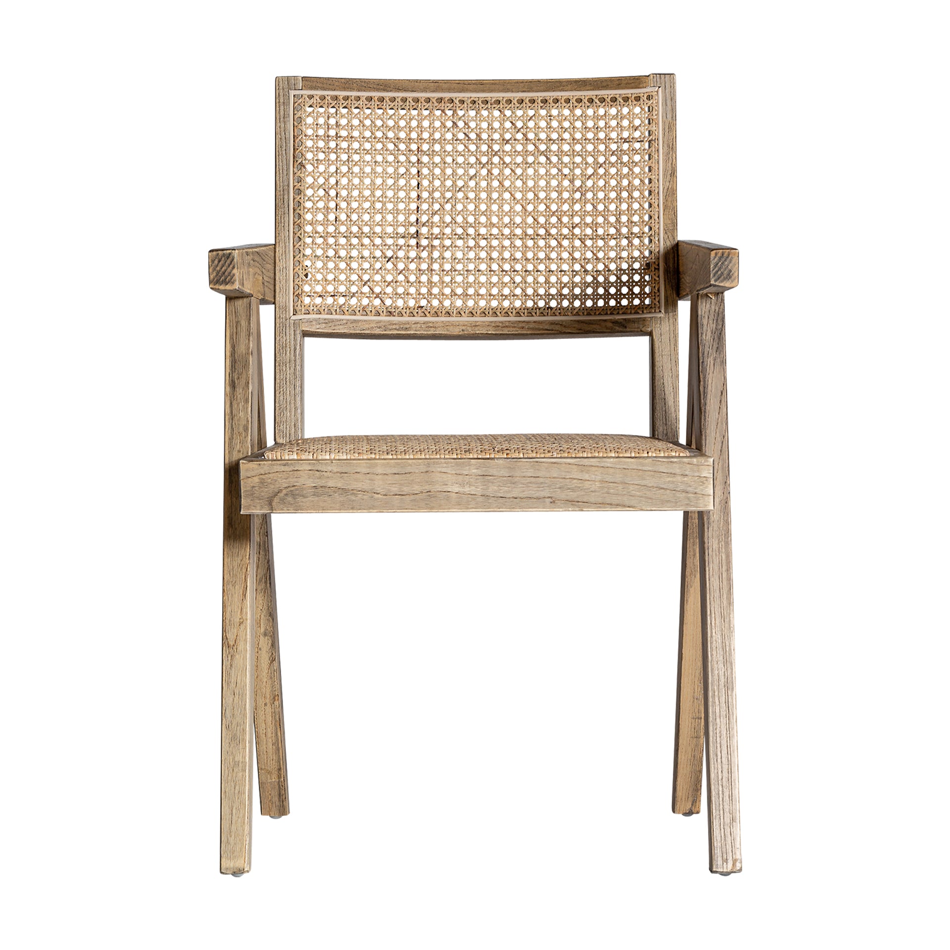 Cieza Contemporary Dining Chair - Natural Elm & Rattan