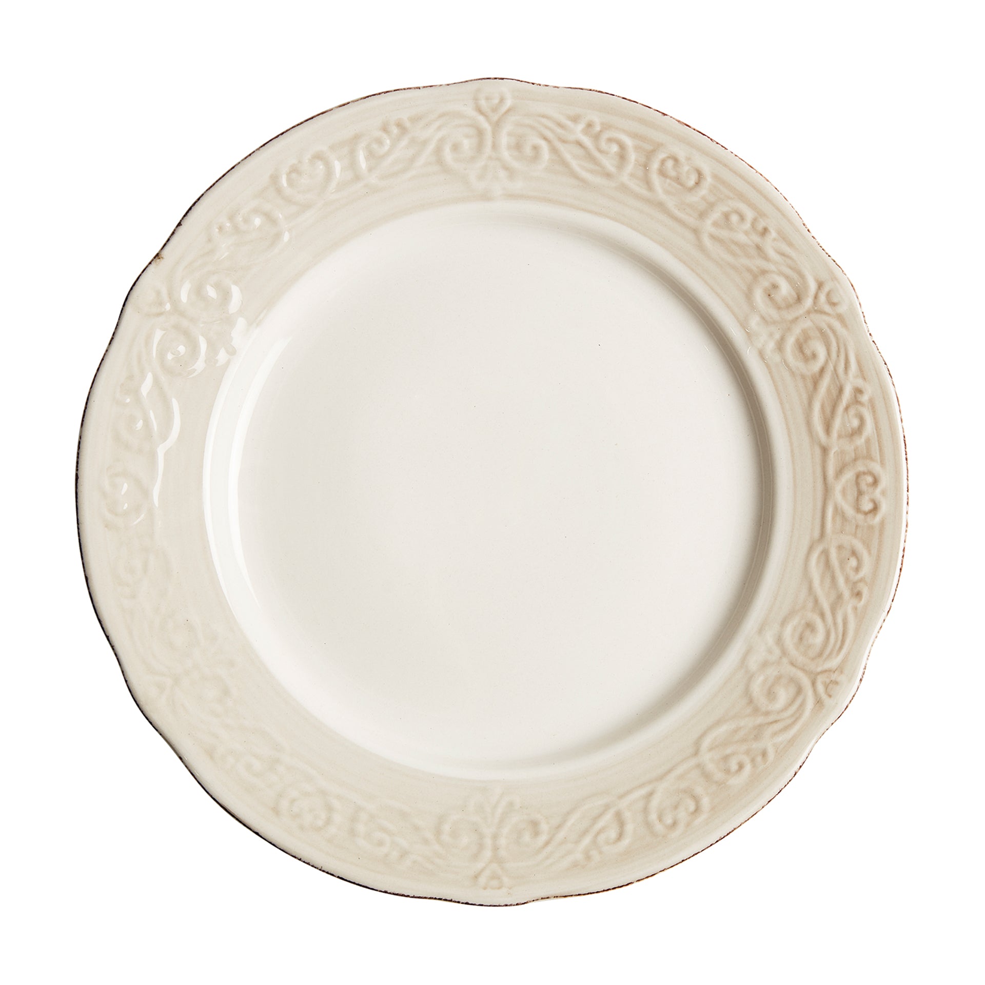 Alka Ceramic Plate – Shabby Chic White