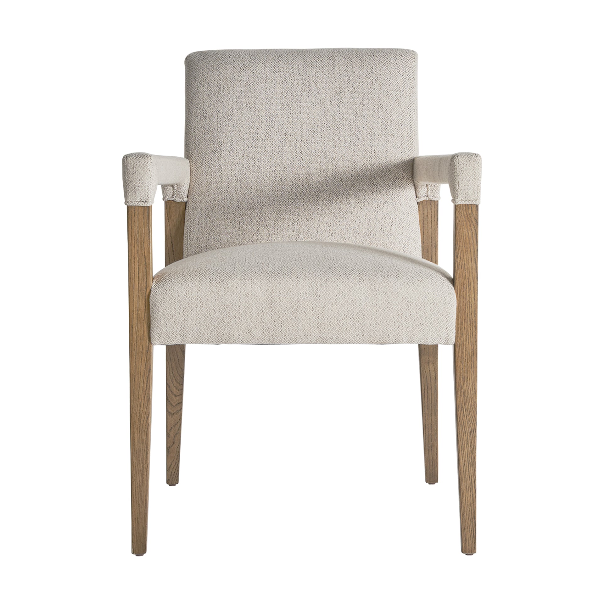 Baena Colonial Chair - Cream Linen & Birch Wood with Foam