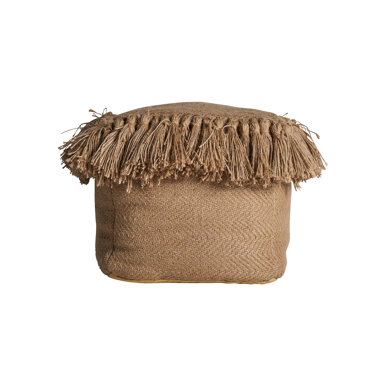 Bassaluzo Vintage Jute Pouf - Brown Cotton Blend Footrest