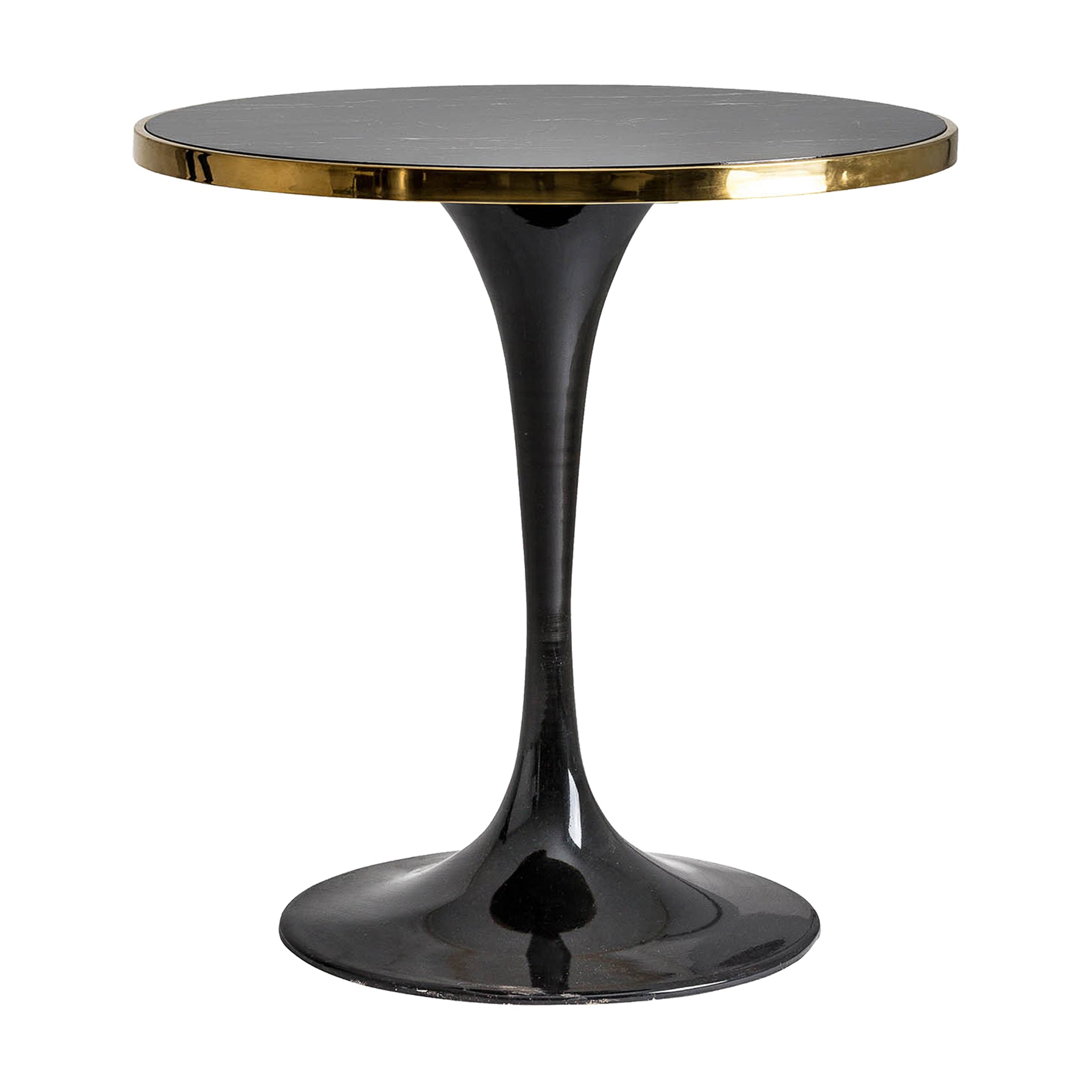 THAN Bar Table - Art Deco Black Marble & Gold Steel