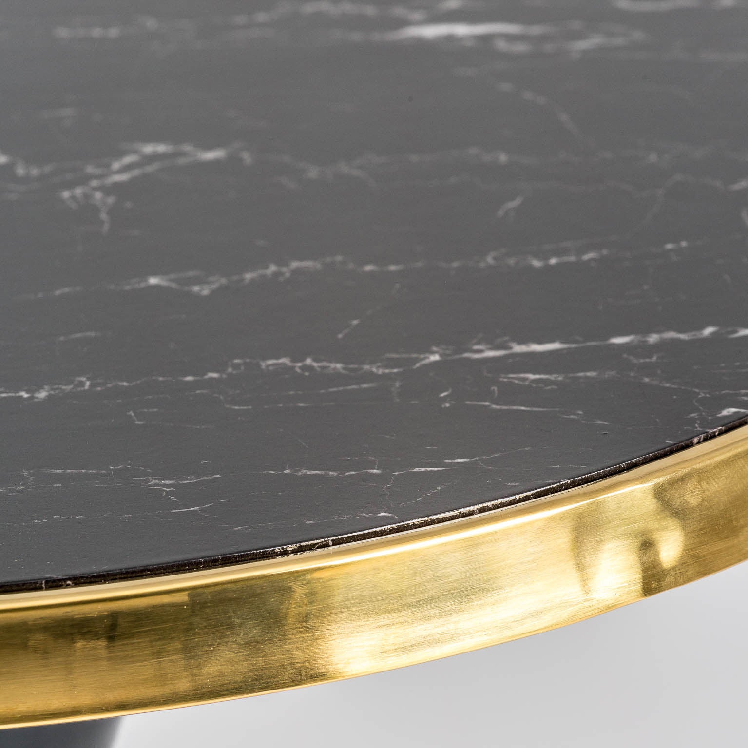 THAN Bar Table - Art Deco Black Marble & Gold Steel