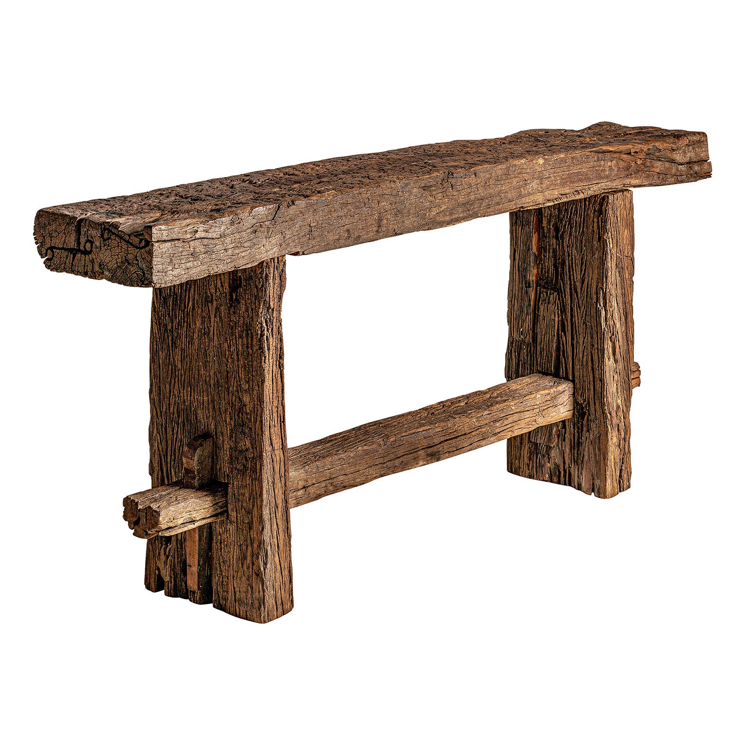 Badai Ethnic Console Table - Recycled Mango Wood Brown Detachable