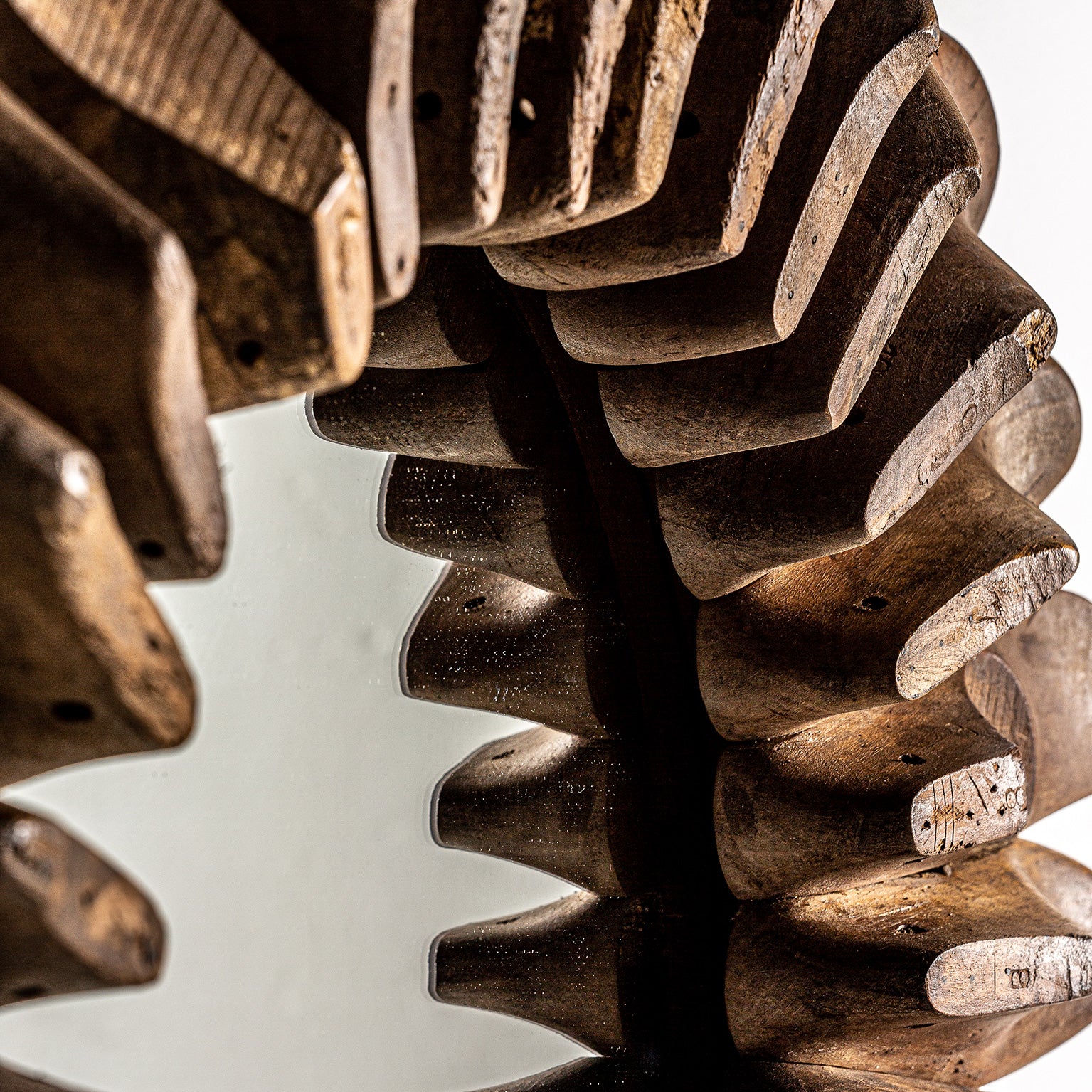 Roth Ethnic Mirror - Recycled Mango Wood Brown Distressed