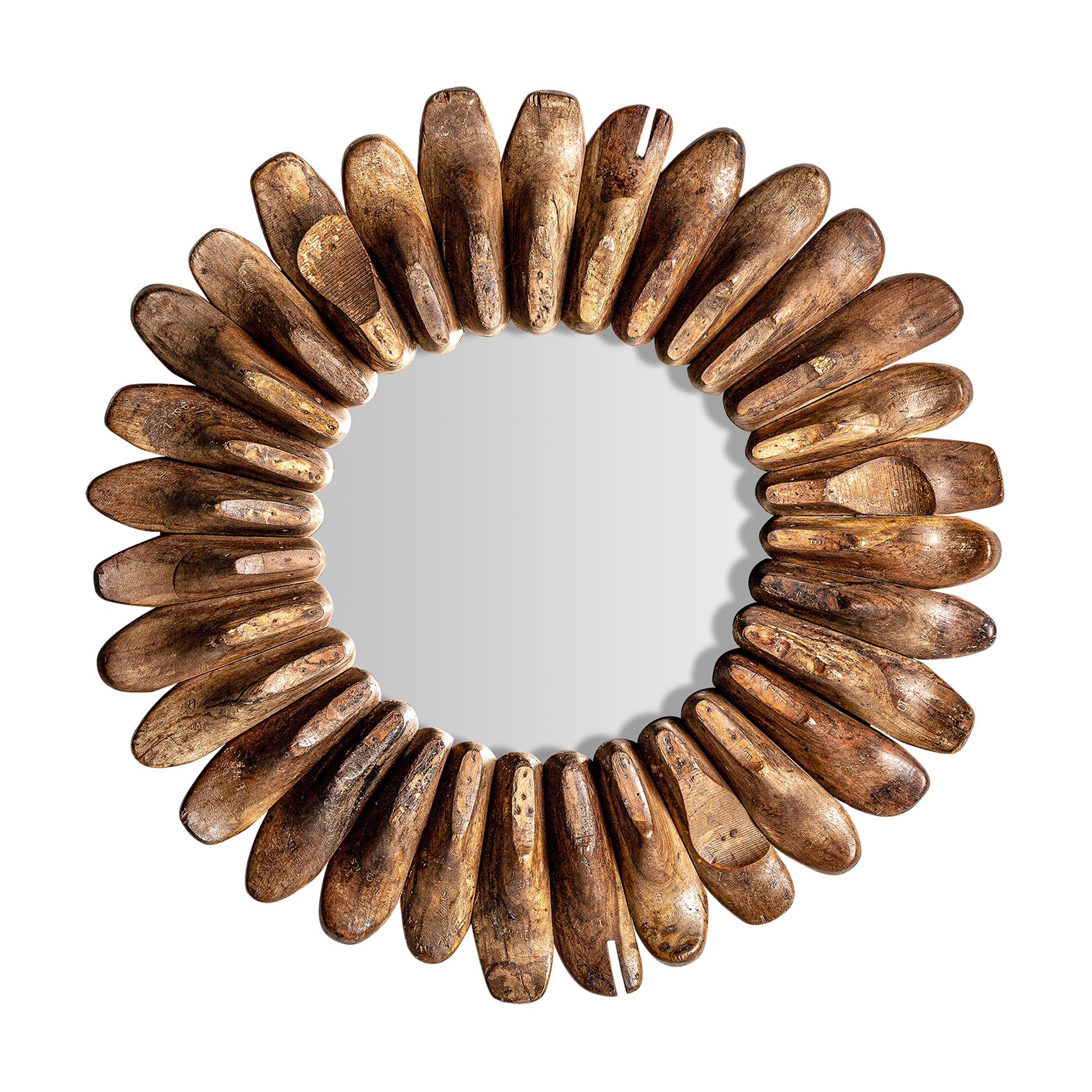 Roth Ethnic Mirror - Recycled Mango Wood Brown Distressed