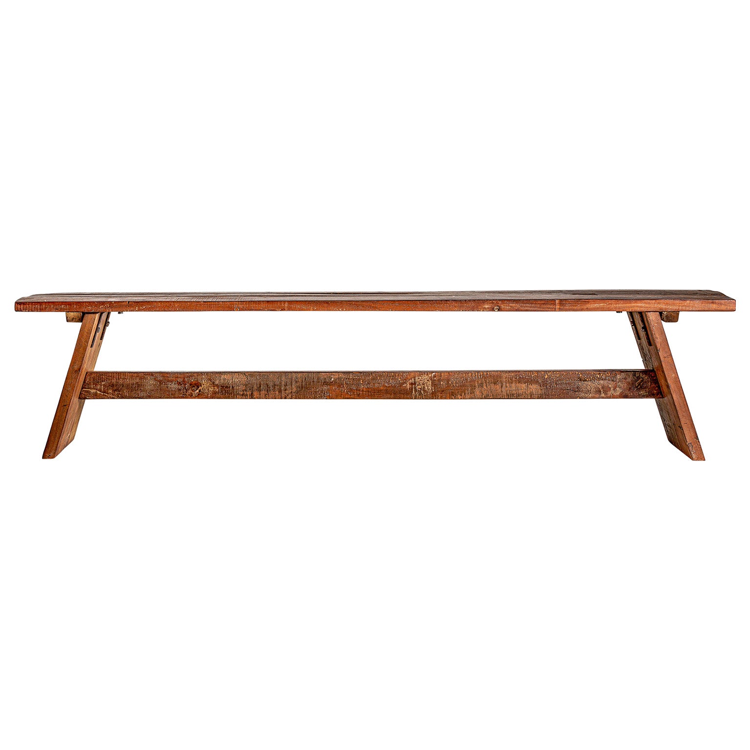 Badai Ethnic Mango Wood Bench - Distressed Brown Finish