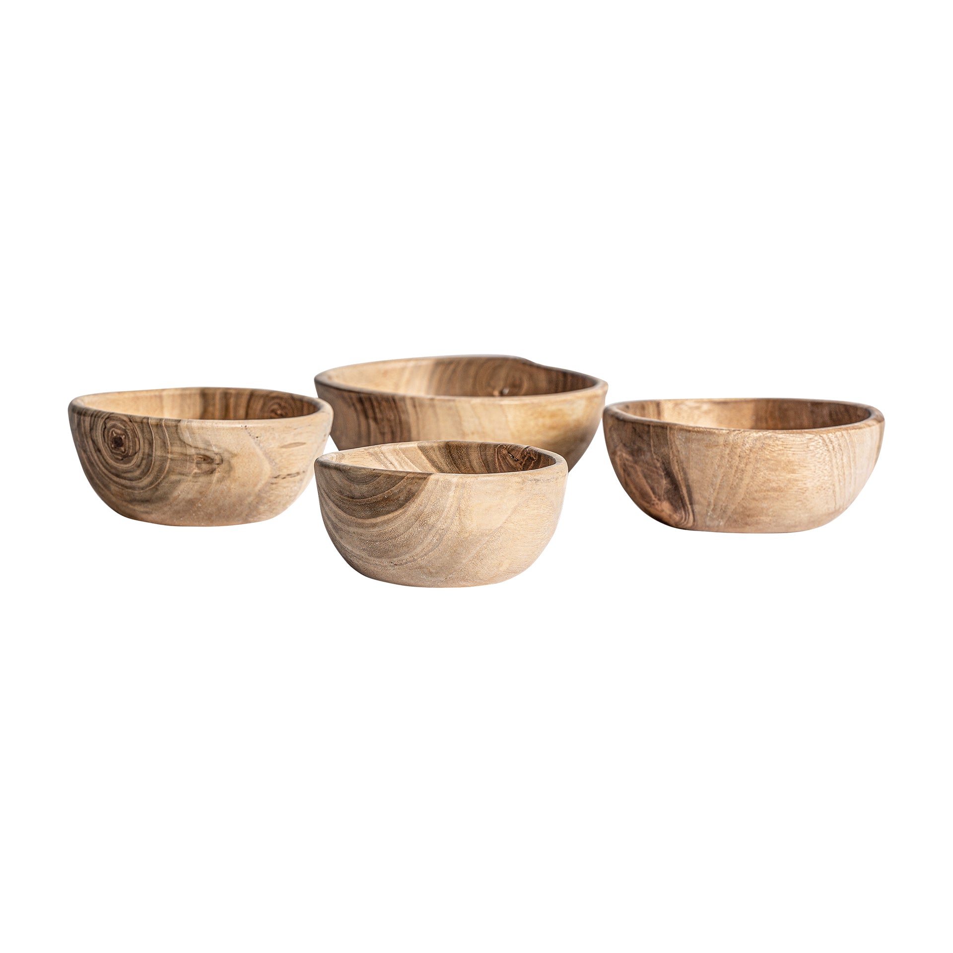 TROPICAL WOOD SERVING BOWLS (SET OF 4)