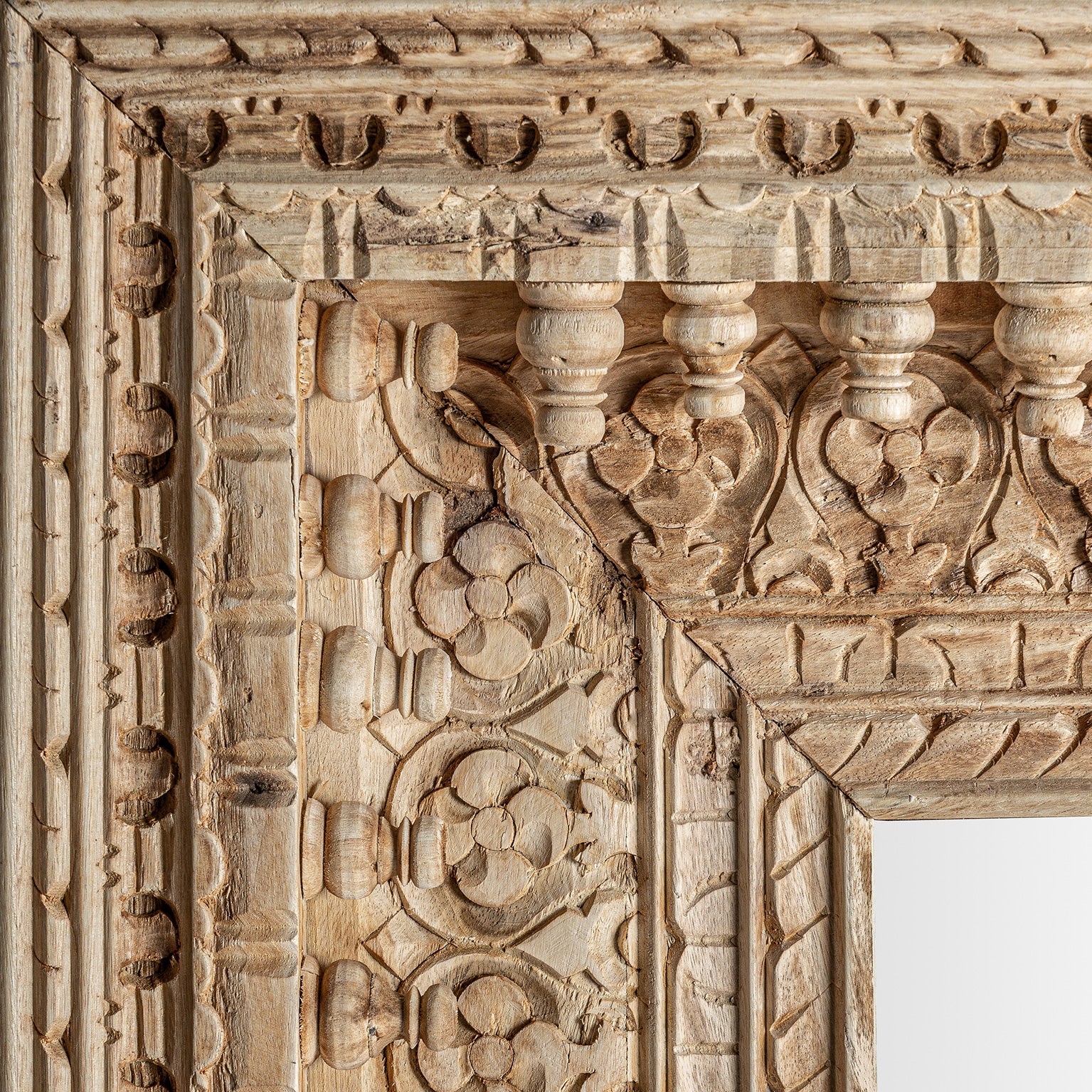 Vouxell Ethnic Mirror - Brown Mango Wood Frame